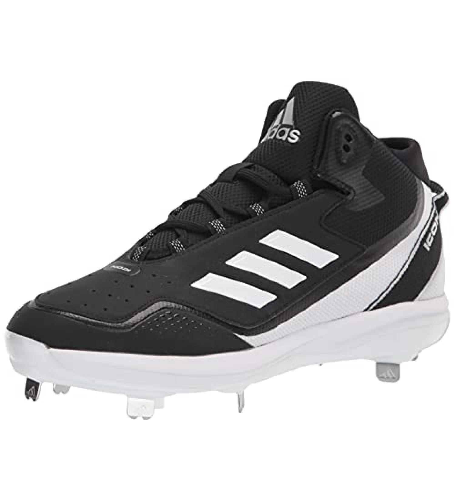 adidas Men's Icon 7 Mid Baseball Shoe 11.5 - Black/White/Silver Metallic - Buy Online on GoSupps.com