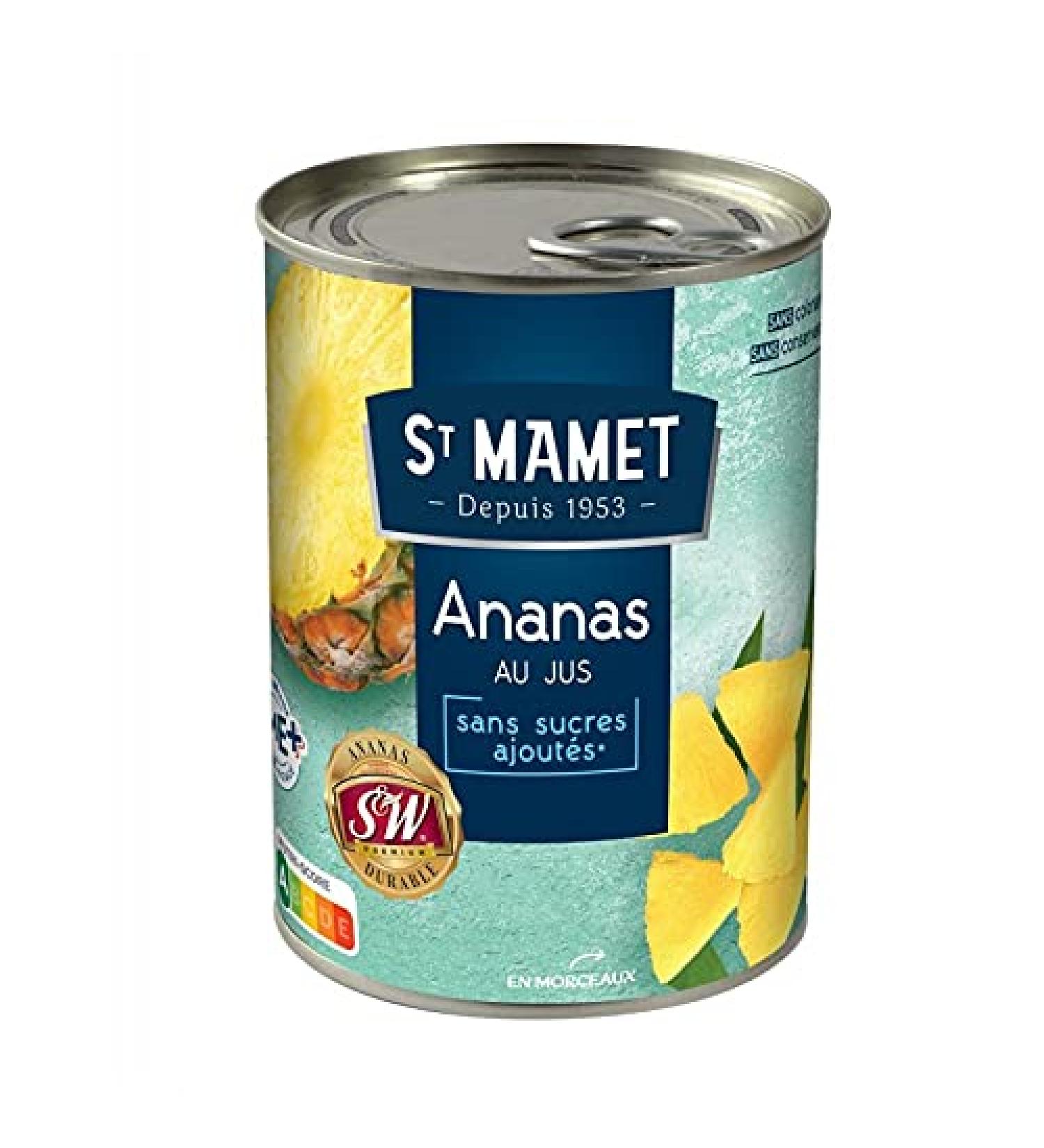 ST MAMET - Ananas Morceaux 570G - le Lot De 4