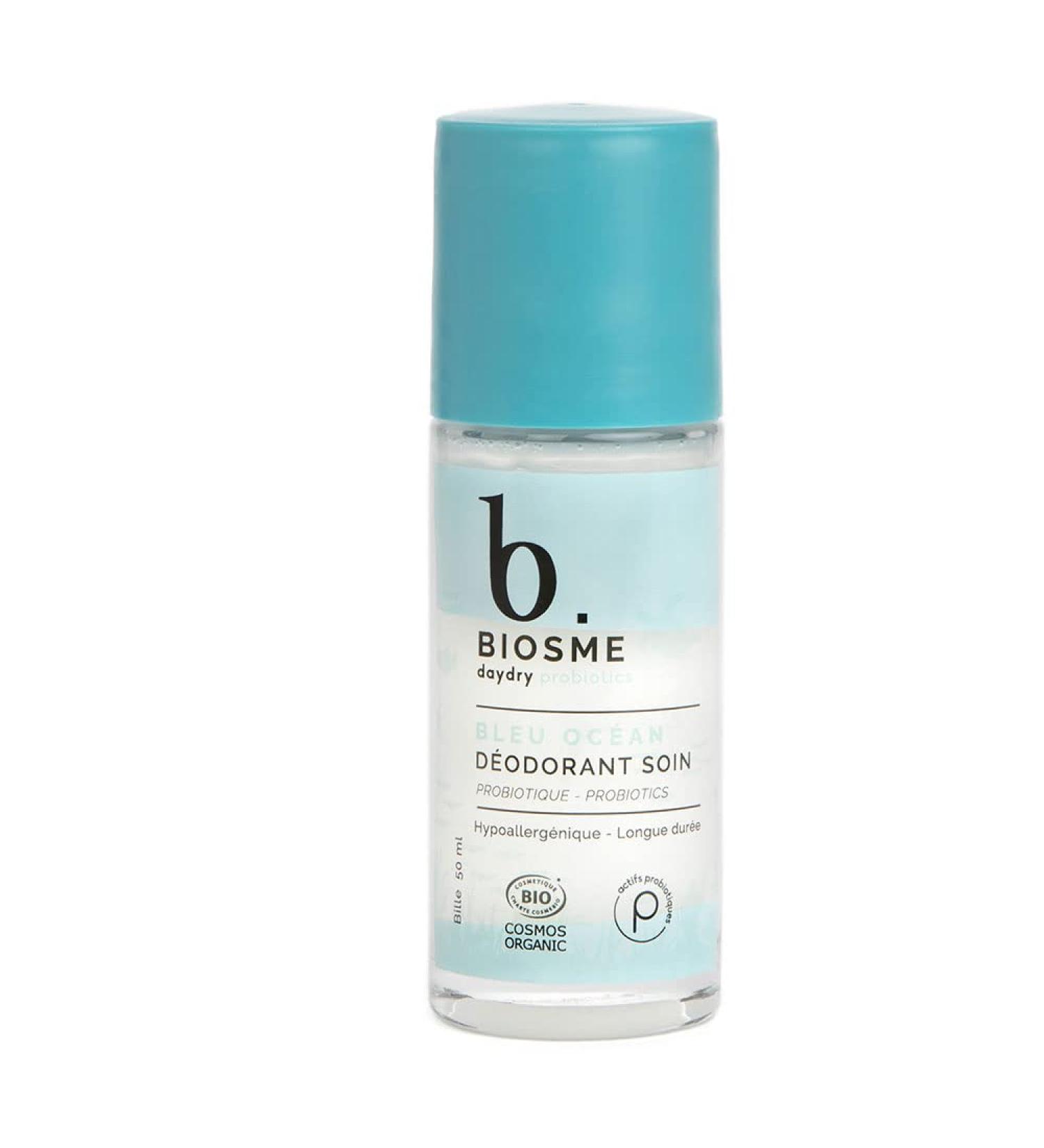 Bleu Ocean I Biosme Deodorant Refillable 50 ml. Zero waste, Effective 48h, Natural, Made in France, Dermatologically tested