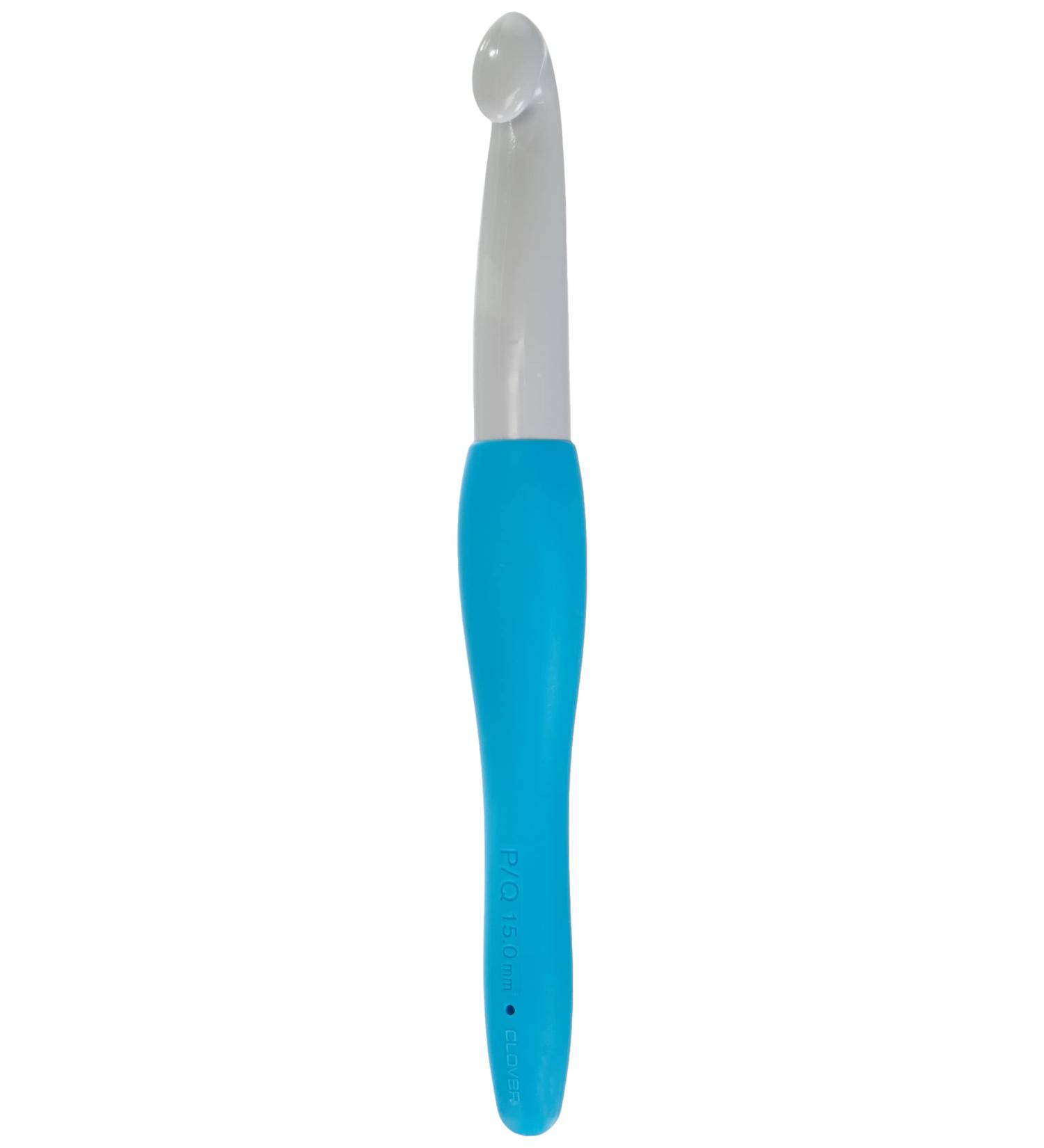 Amour Crochet Hook 15mm Blue & White - Clover Needlecraft - Buy Online on GoSupps.com