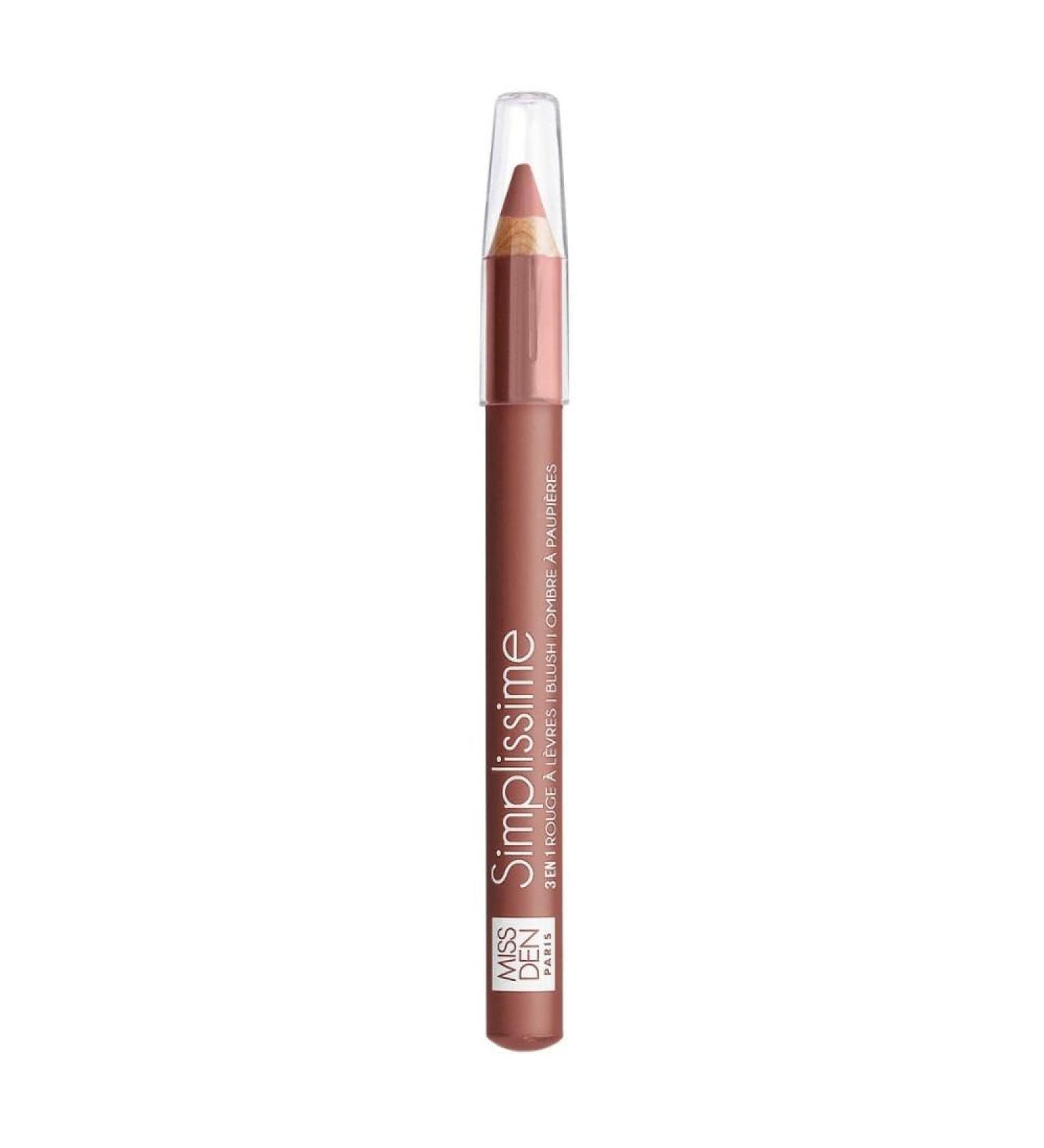 Multi-Use Pencil - Miss Den - Simplissime - 3-in-1 Lipstick Blush Eyeshadow - Shade 735 Bois de Rose - Buy Online on GoSupps.com