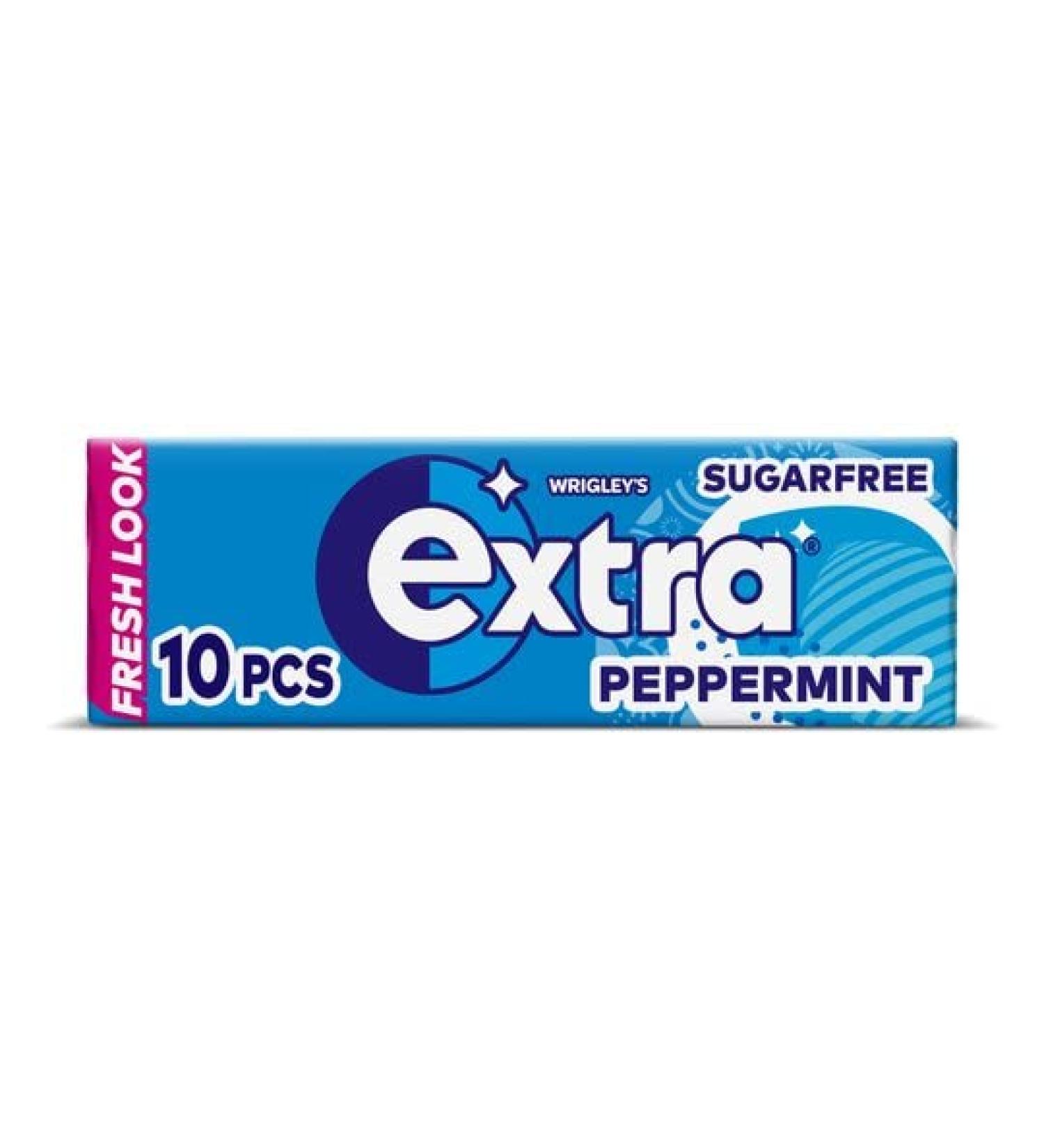 2 Full Packs of WRIGLEY'S EXTRA Chewing Gum (60 Single Packs) Peppermint