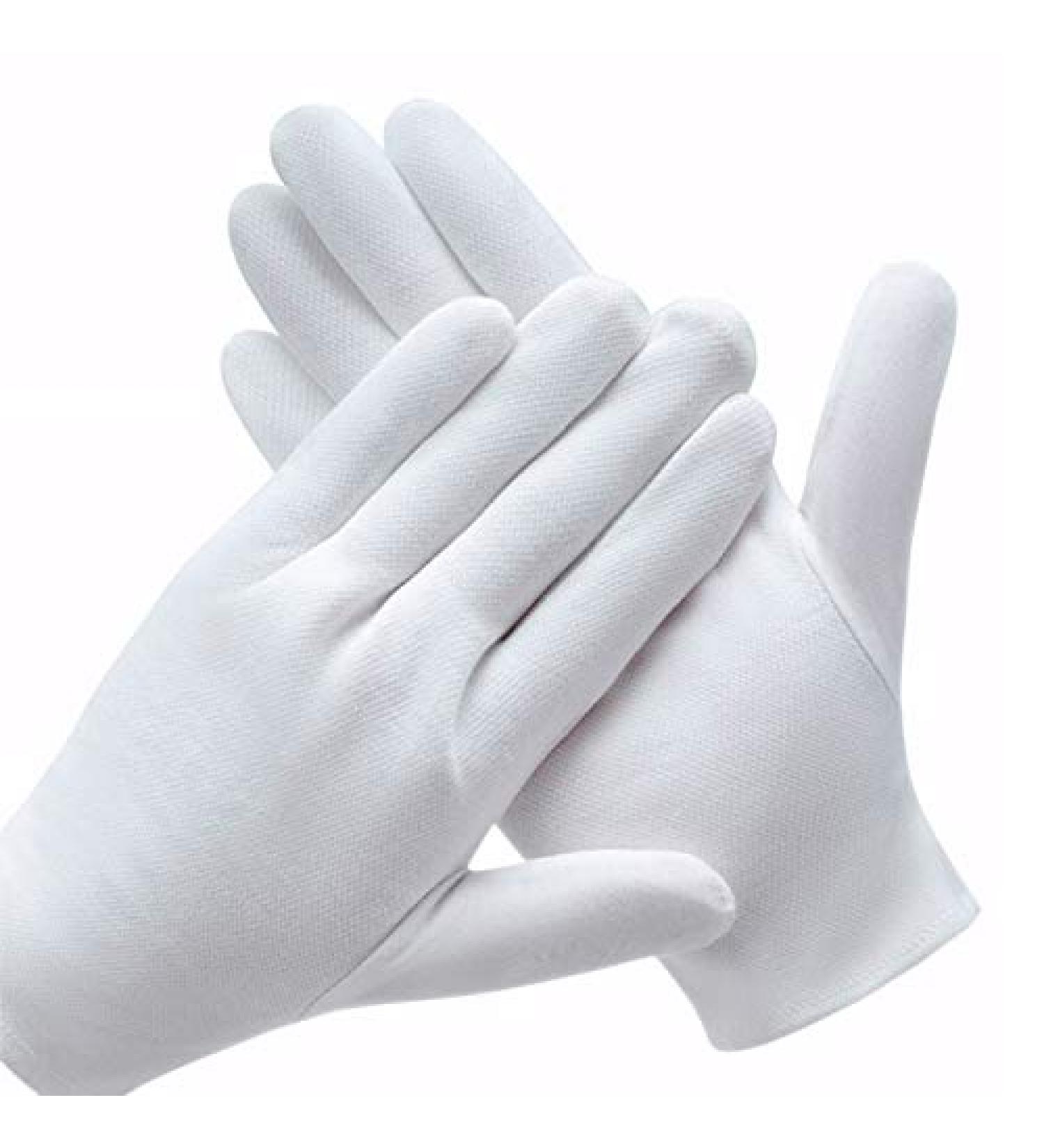 COYAHO 12 Pairs White Cotton Inspection Gloves - Ideal for Jewelry, Photo, Serving, Eczema, Moisturizing, and SPA - Men and Women - Buy Online on GoSupps.com