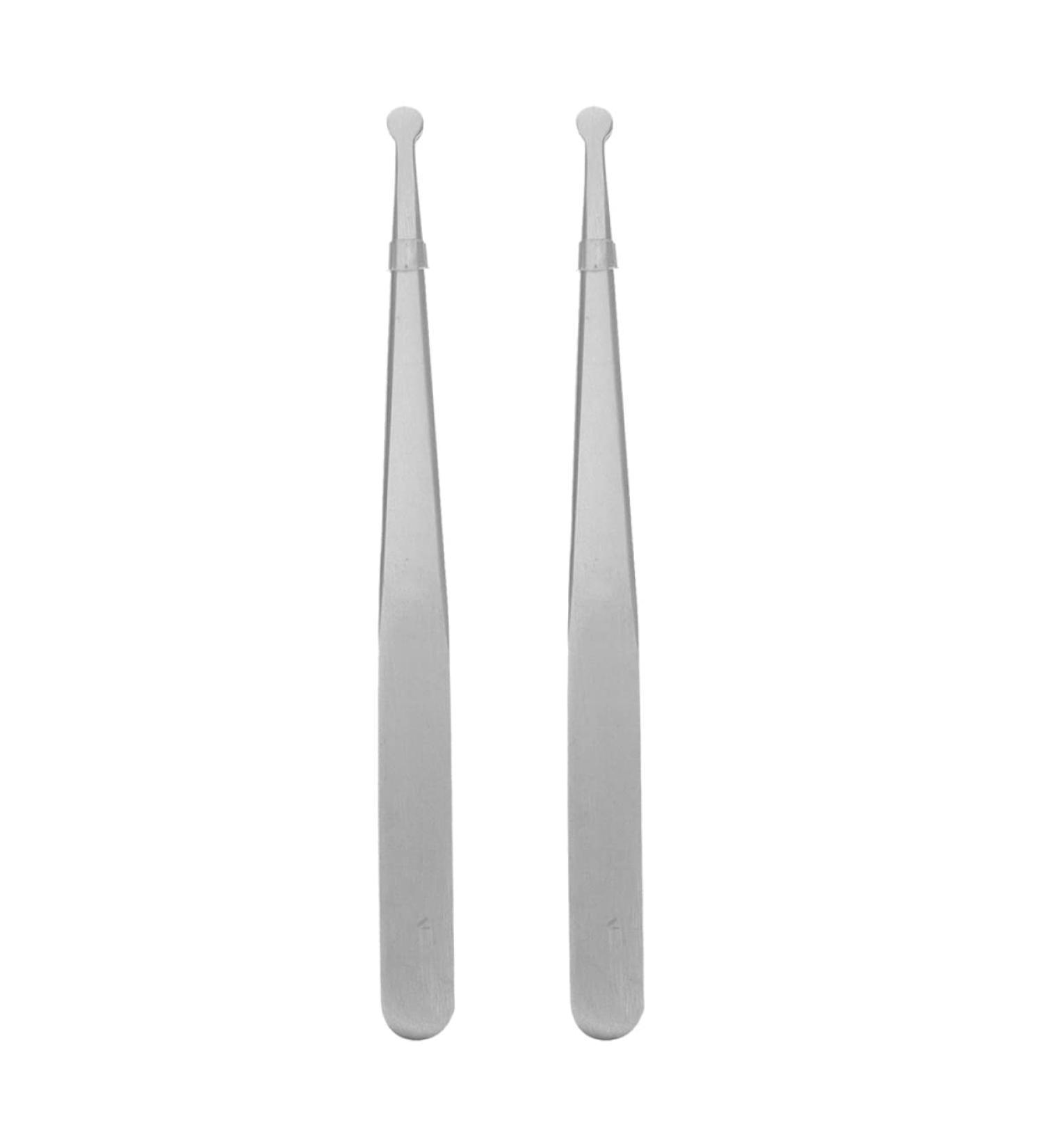 Ultechnovo 2-in-1 Stamp Tweezers | Hair Removal & Jewelry Tool | Antistatic Stainless Steel | Precision Eyebrow & Lab Use - 12x1cm Silver - Buy Online on GoSupps.com