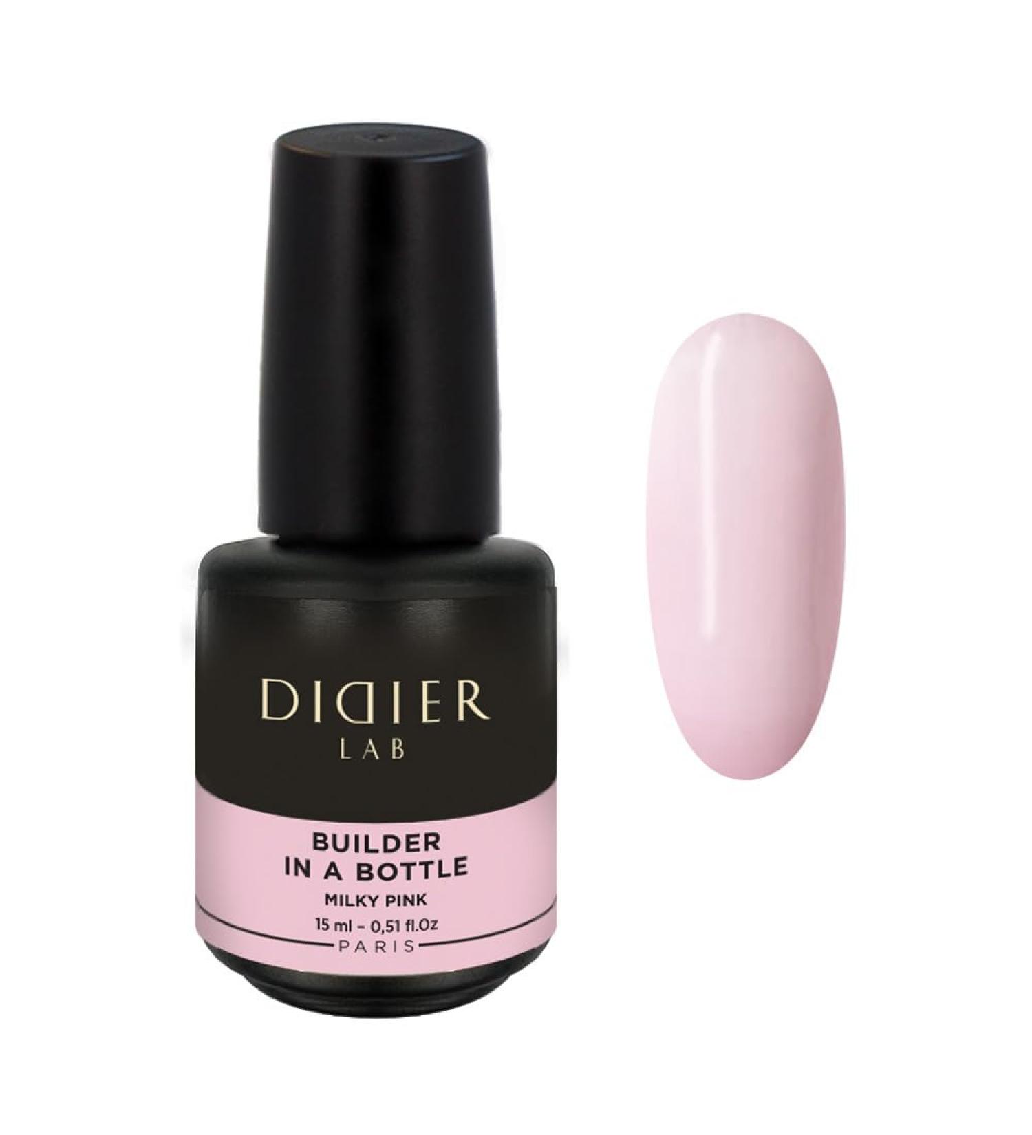 Didier Lab - Premium Nail Builder Gel in a Bottle Milky Pink - Strengthens Natural Nails - LED UV Builder Gel for Nails - Hard Gel Nail Builder for Nail Repair - Nail Gel Extension 15ml 15 ml (Pack of 1) BIAB Milky Pink - Buy Online on GoSupps.com
