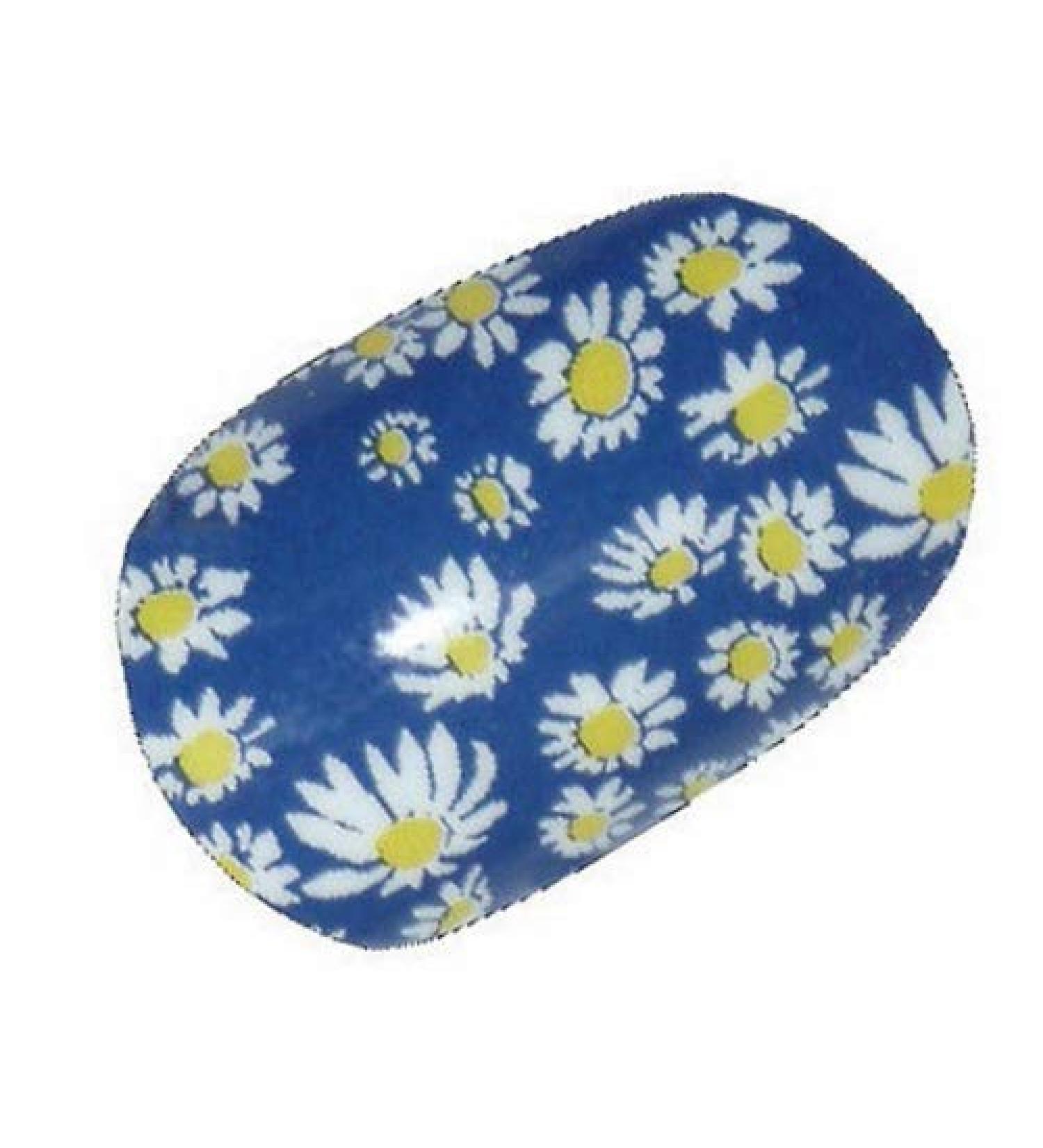 Chix Nails Nail Wraps Blue Yellow White Daisy Flowers Fingers Toes Vinyl Foils Beauty