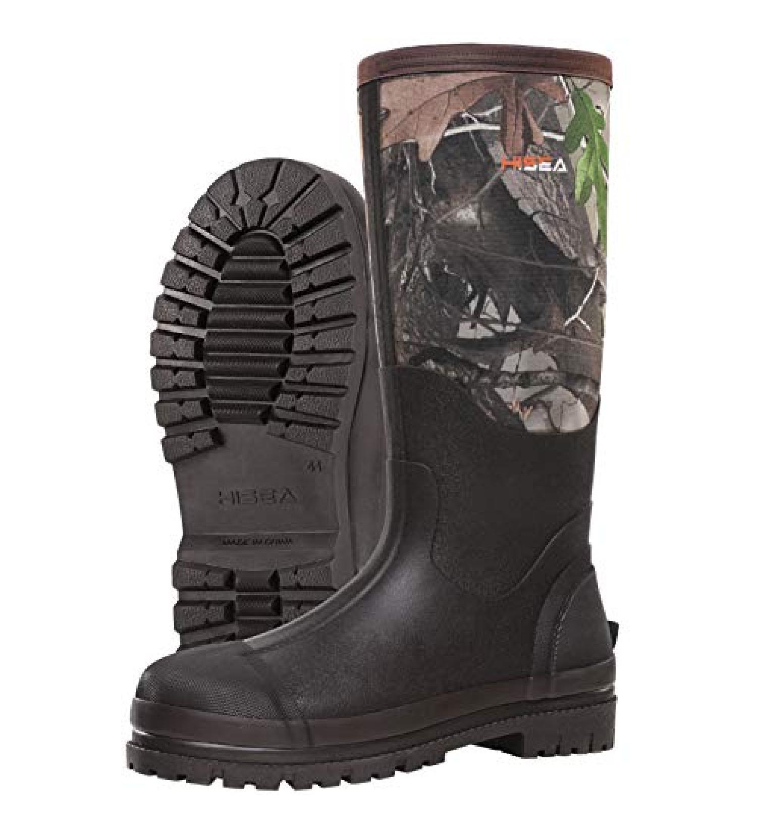 HISEA Men's Neoprene Rubber Insulated Work Boots with Camo Design - Buy Online on GoSupps.com