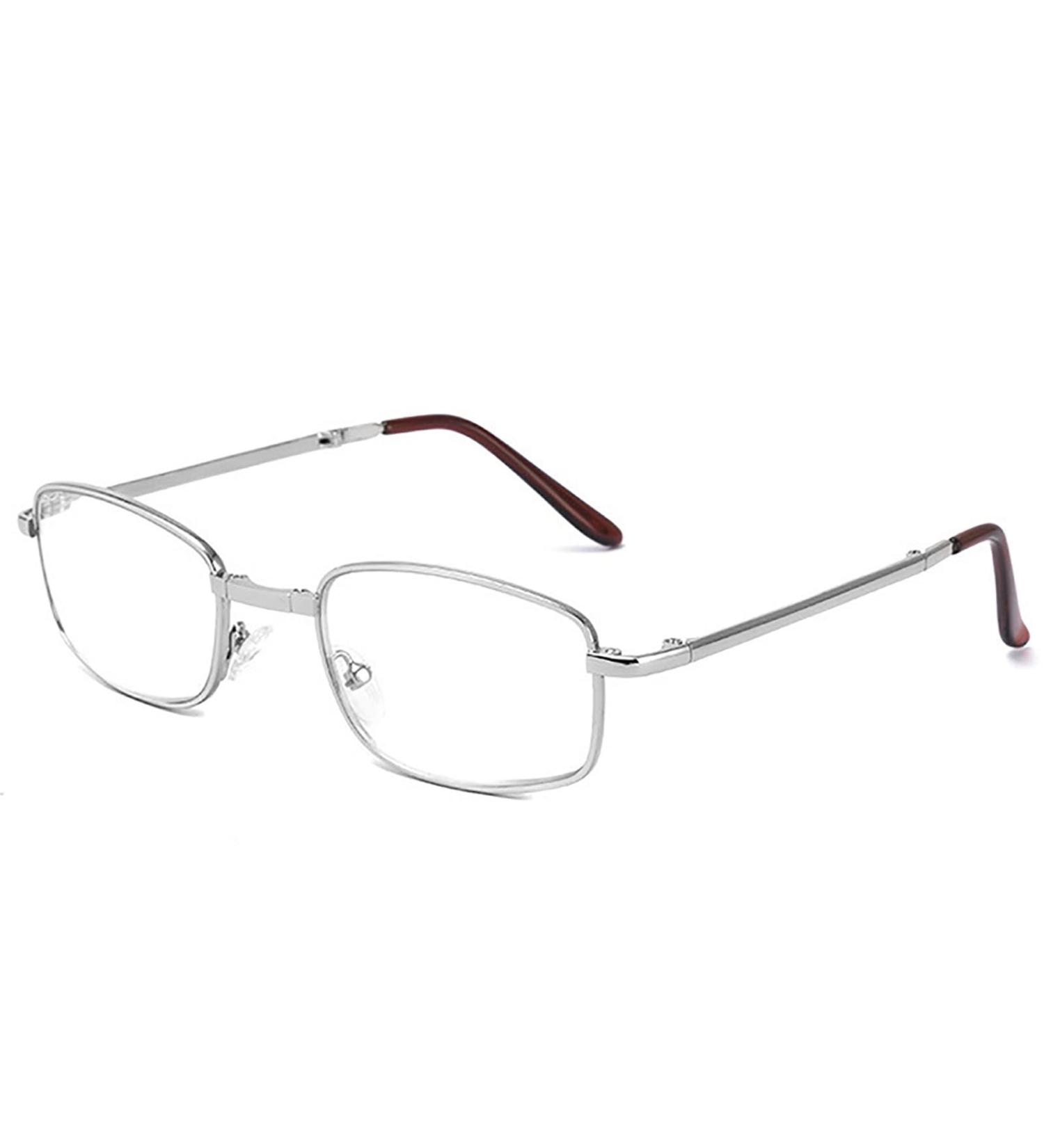 BAFAFA +2.5 Silver Reading Glasses - Blue Light Blocking Modern Frame for Computer & Gaming Eye Strain Relief Portable Style - Buy Online on GoSupps.com