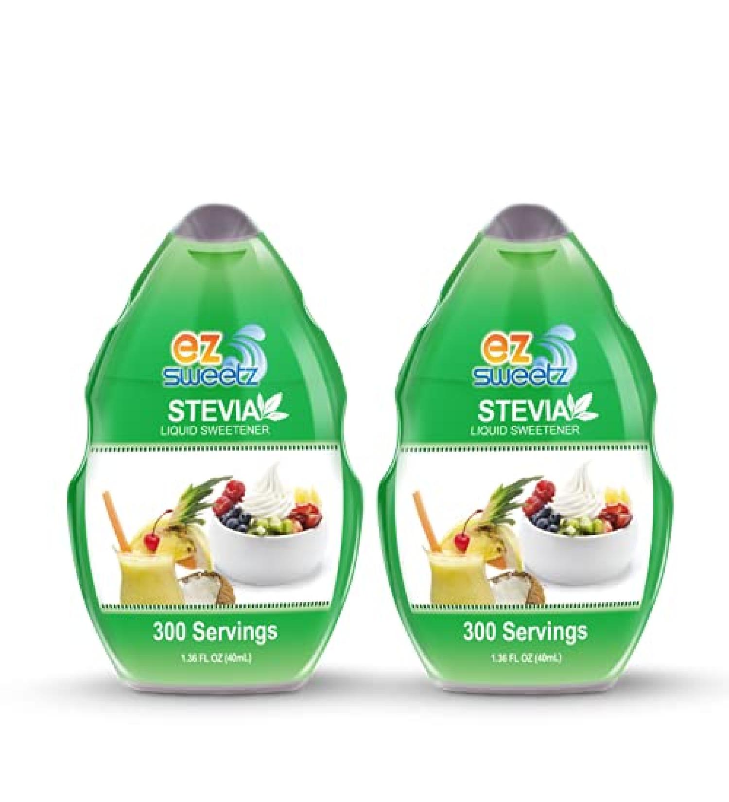 EZ-Sweetz Liquid Stevia Sweetener (2-Pack 1.36oz) - De-Bittered, 300 Servings/Bottle - Buy Online on GoSupps.com