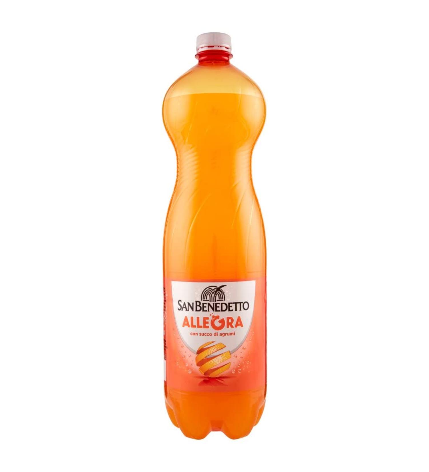 San Benedetto Allegra Aranciata PET Soft Drinks 1.5 Litre Pack of 6 Orange Lemonade - Buy Online on GoSupps.com
