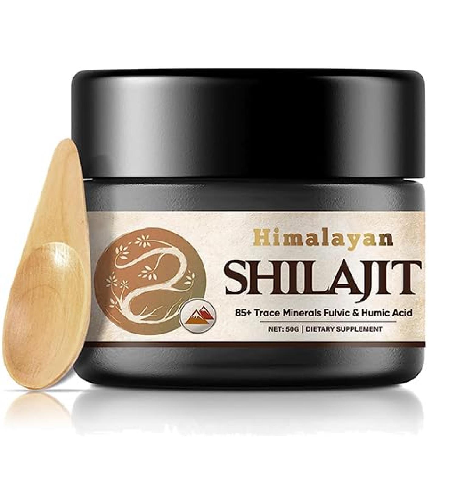Pure Himalayan Shilajit Resin 50g - Organic with 85+ Trace Minerals & Fulvic Acid - Buy Online on GoSupps.com