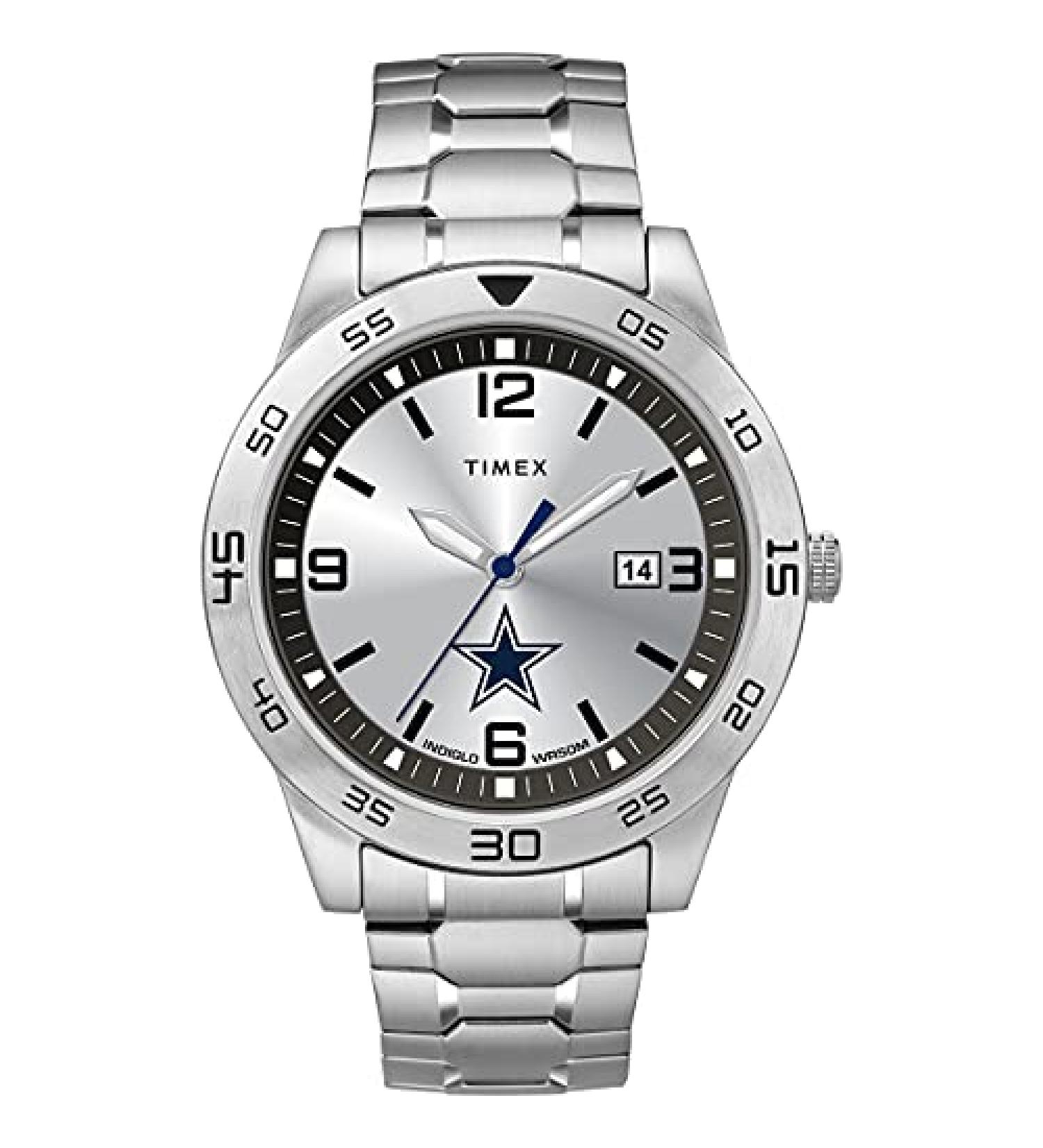 Timex Tribute Men's Citation 42mm Quartz Watch with Stainless Steel Strap Dallas Cowboys