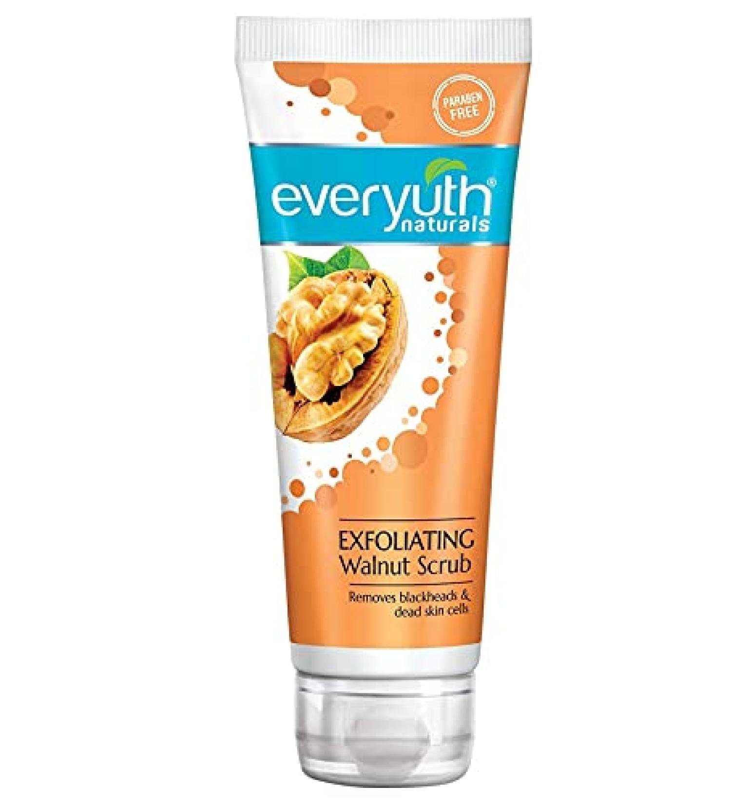 Everyuth Naturals Exfoliating Walnut Scrub Paraben Free Removes Blackheads And Dead Skin Cell 200 Gm Pack Of 1 - Buy Online on GoSupps.com