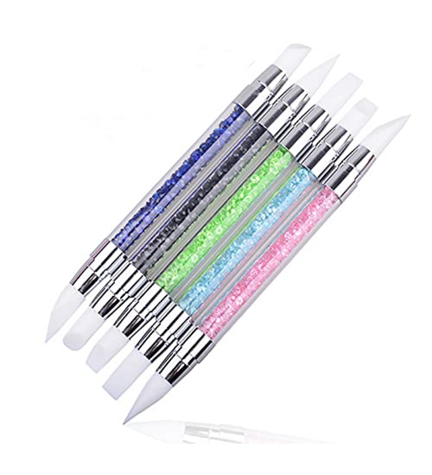 Buy 5-Pack Dual Tipped Silicone Rhinestone Nail Polish Carving Pen - Nail Art Sculpture & Dotting Tools for DIY Nail Art - Buy Online on GoSupps.com