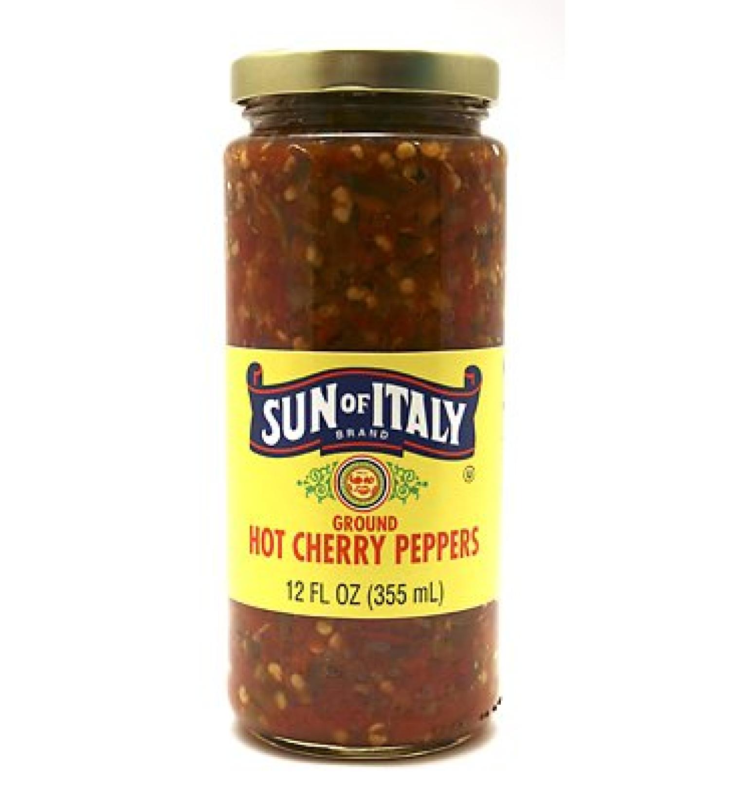 Sun of Italy - Hot Cherry Peppers - Ground 12oz
