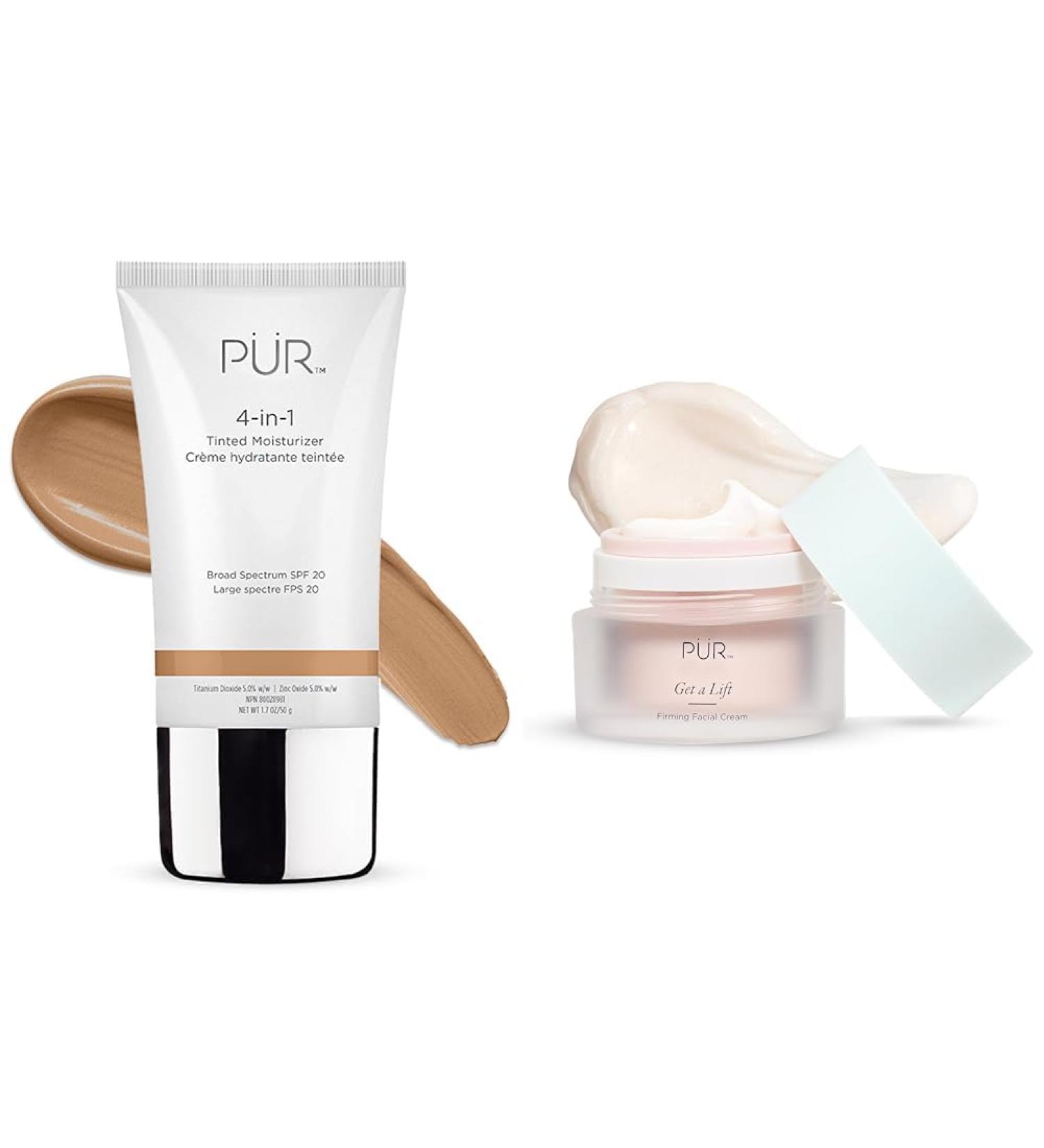 P R MINERALS 4-in-1 Tinted Moisturizer With SPF 20 - Hydrating Face Moisturizer Primer & Foundation With Shea Butter Aloe Vera & Vitamin B3 - Vegan Friendly - Free of Paraben Gluten & BPA Buff