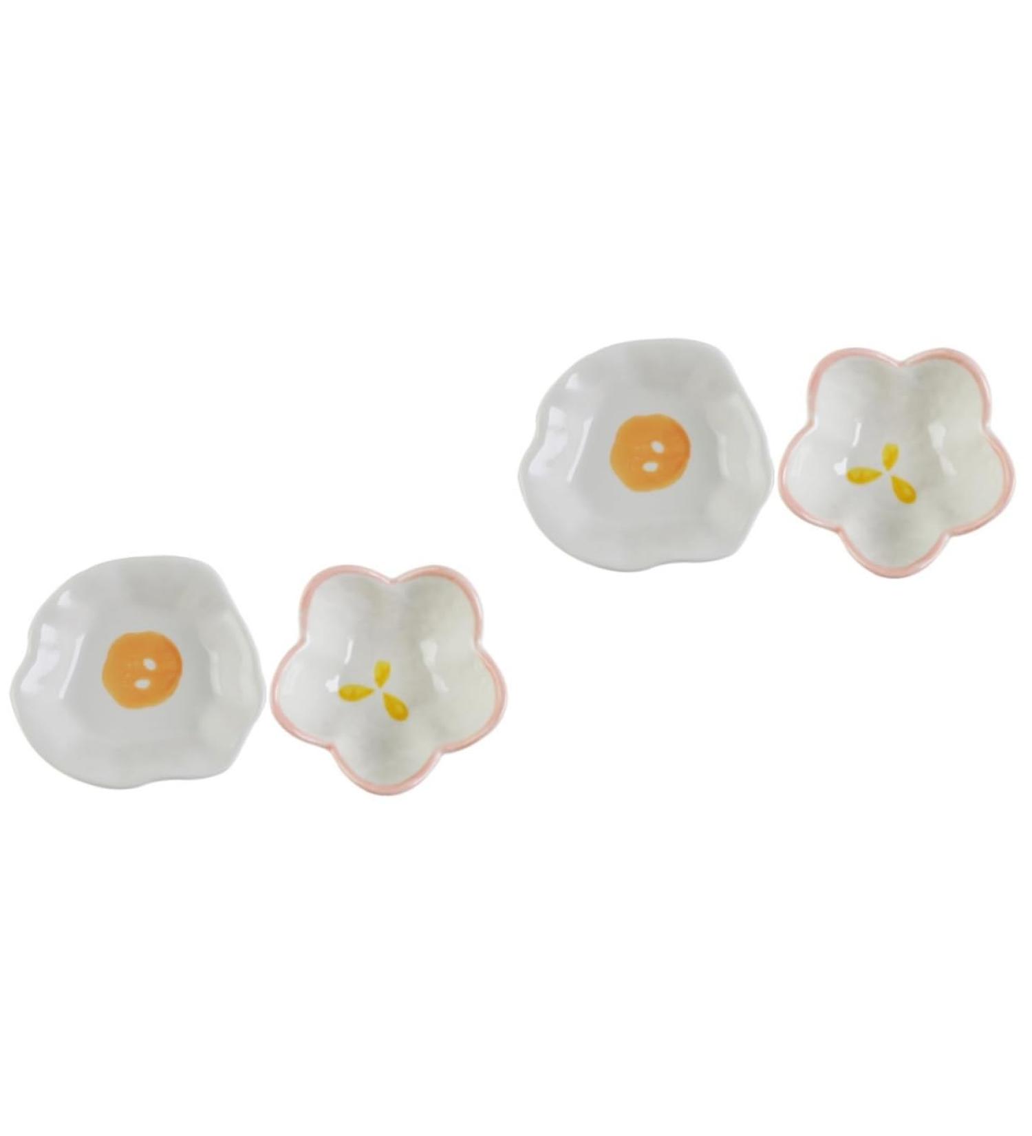 MAGICLULU 4 Pcs Ceramic Saucer Mini Small Tools Ceramics re-usable 10X10X4CMx2pcs Assorted Colorx2pcs - Buy Online on GoSupps.com
