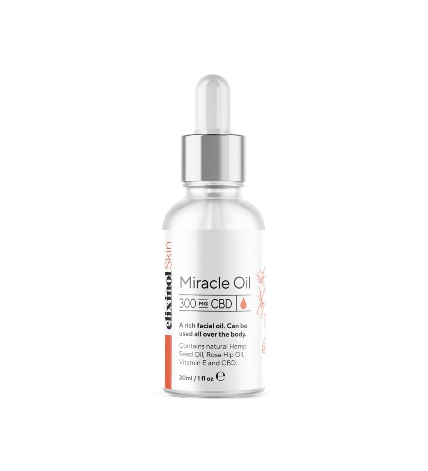 ElixinolSkin Miracle Oil | CBD Face Serum | Hydrating | CBD Skincare | Soothing Serum | Reduces Blemishes | Vegan Certified | 30ml - Buy Online on GoSupps.com