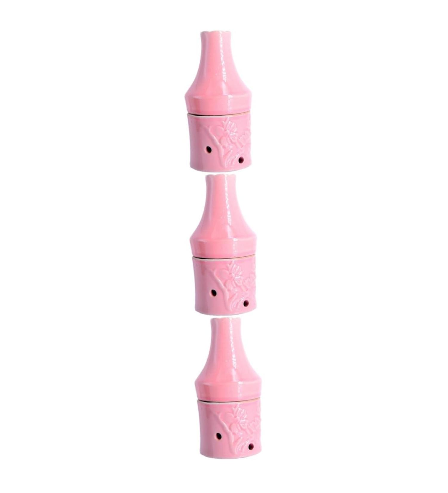 Beavorty 3 STK Moxa Massage Pot - Ceramic Moxibustion Burner Container for Pain Relief | Pink Peach Blossom Design - Buy Online on GoSupps.com