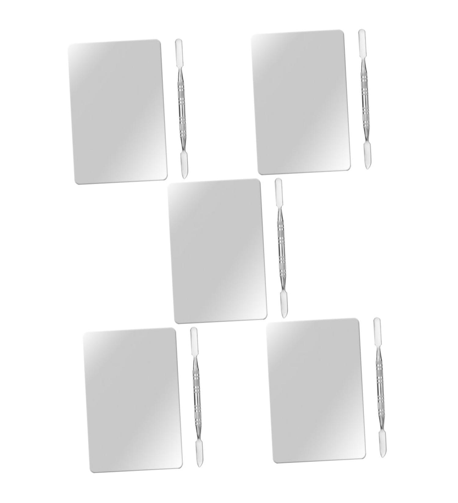 5 Sets Makeup Palette & Mixing Tray | Foundation & Nail Color Mixing Tools - Cosmetic Spatula & Blending Equipment - Buy Online on GoSupps.com