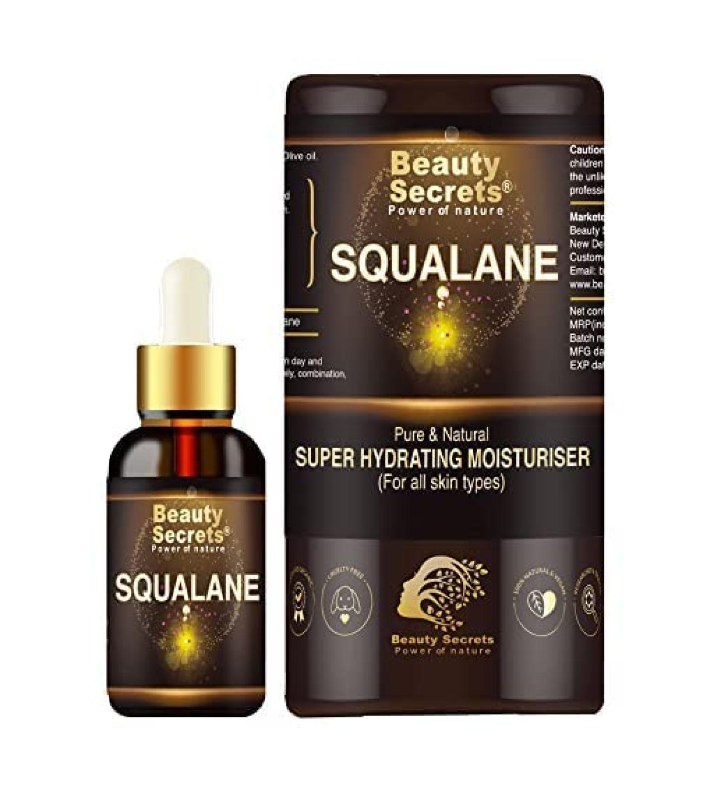  QURA QURA 100% Pure and Natural Organic Plant-Based Squalane Oil | Super Moisturizing Anti-Aging Moisturizer Suitable for All Skin Types | Paraben-Free Silicone-Free Mineral Oil-Free 30 ml (Pack of 1) - Buy Online on GoSupps.com