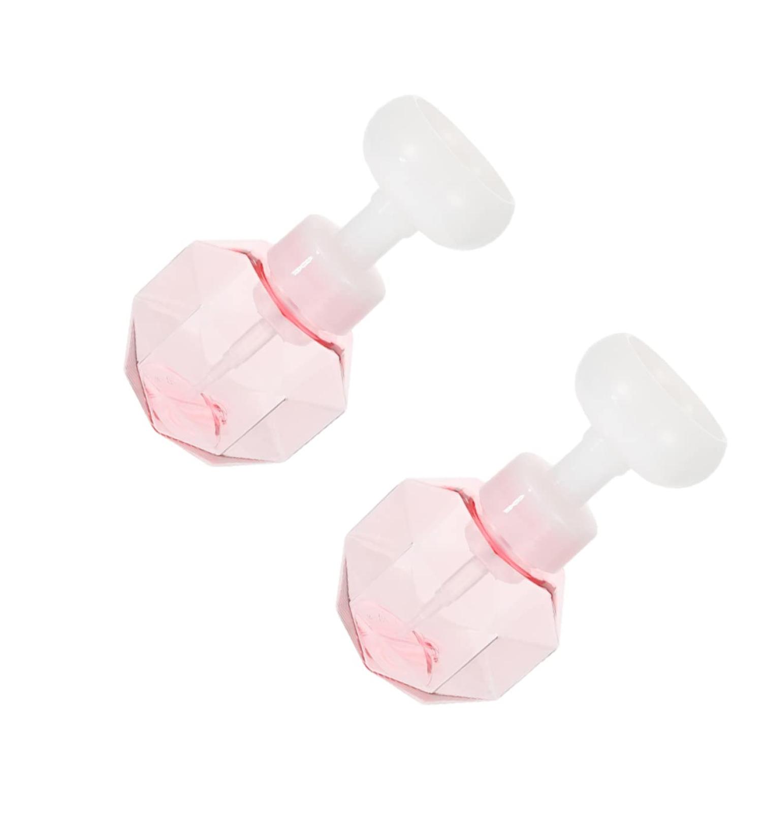 Fomiyes 2-Piece Flower Bubble Bottle - Refillable Hand Soap & Liquid Latex Makeup Cleaner | Outside-Proof Glass Tubing Device (9.7x9.7x16.3cm Pink) - International Shipping Available - Buy Online on GoSupps.com