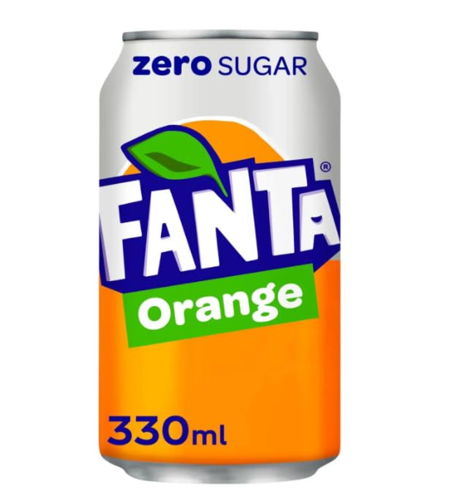 Fanta Orange No Sugar Zero Cans 330ml (24)