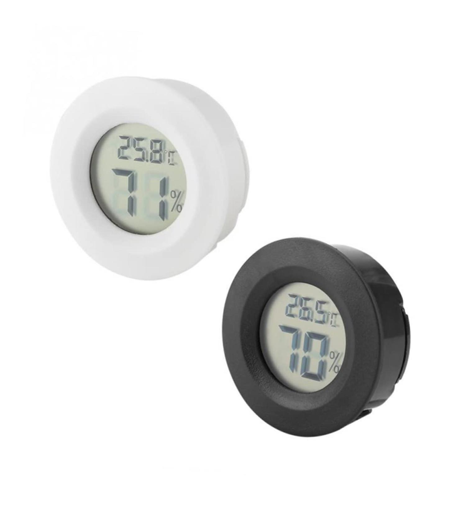 POPETPOP 5pc Mini Digital Reptichip Celsius Meter Round Humidity Temperature Gauge Hygrometer Indoor Humidity Reptile Pet Temperature Meter Celsuis Glass Moisturizer Electronic Black 4.5X1.5CM - Buy Online on GoSupps.com