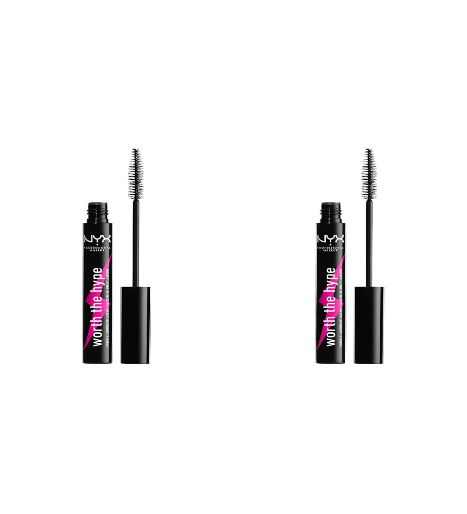 Nyx Professional Makeup Worth the Hype Mascara - Voluminous & Long-Lasting Lashes Jojoba Oil Infused Black (2 Pack) - International Shipping Available - Buy Online on GoSupps.com