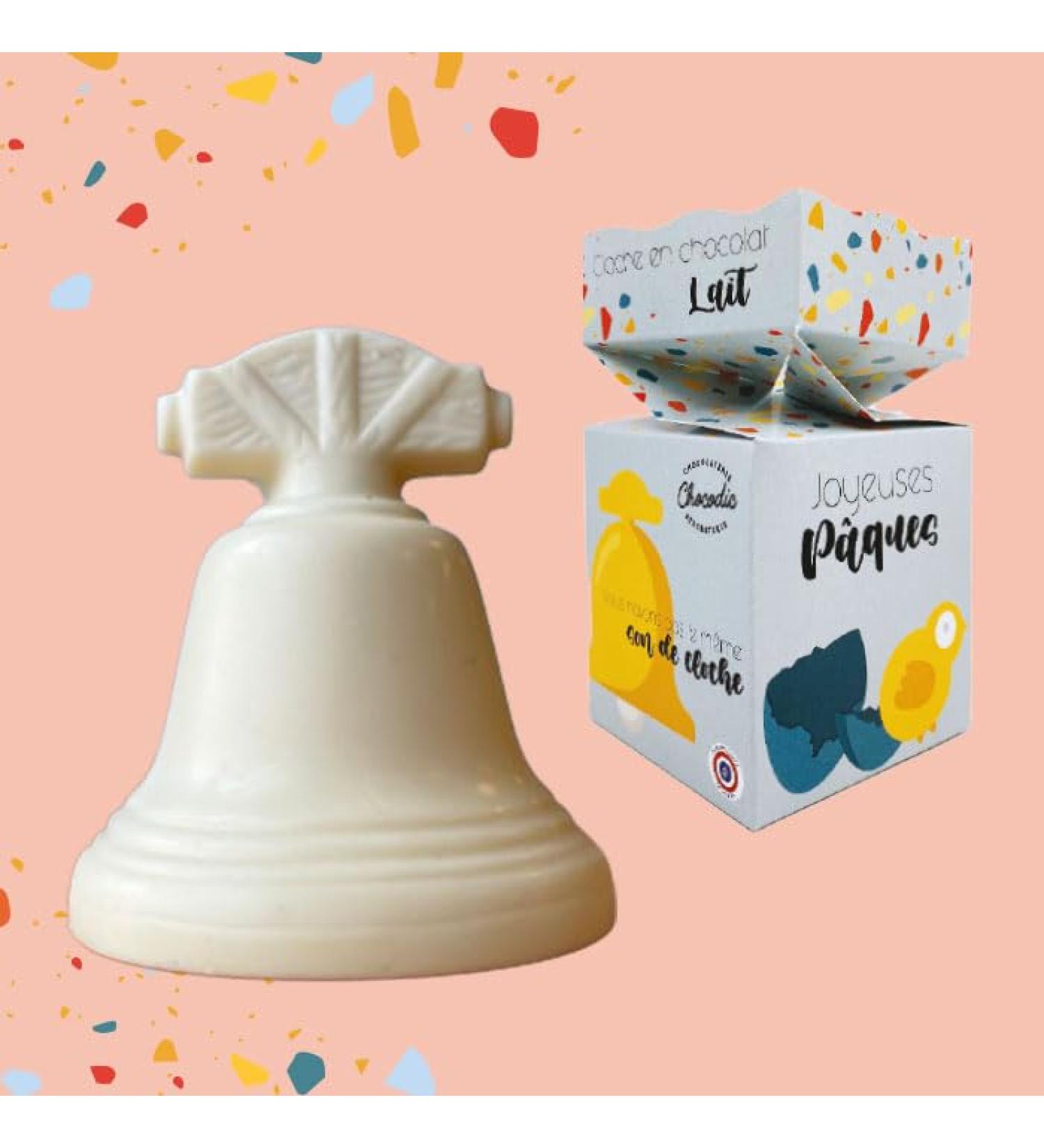 White chocolate bell in its box ready to offer - Chocodic artisanal Easter chocolate - Buy Online on GoSupps.com