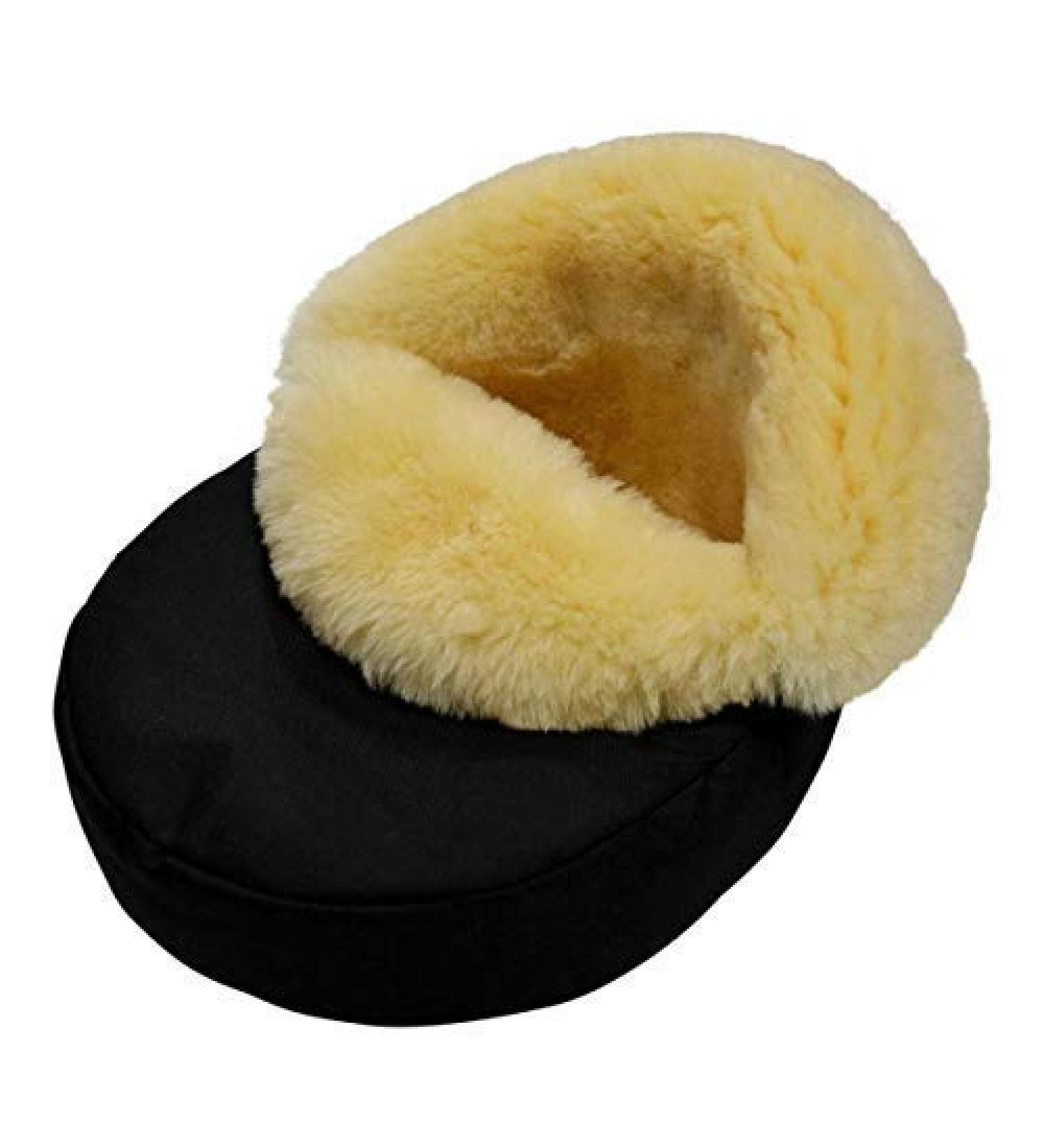 Shop Cozy Lambskin Foot Warmer | Natural Merino Sheepskin in Black/Yellow | International Shipping Available - Buy Online on GoSupps.com