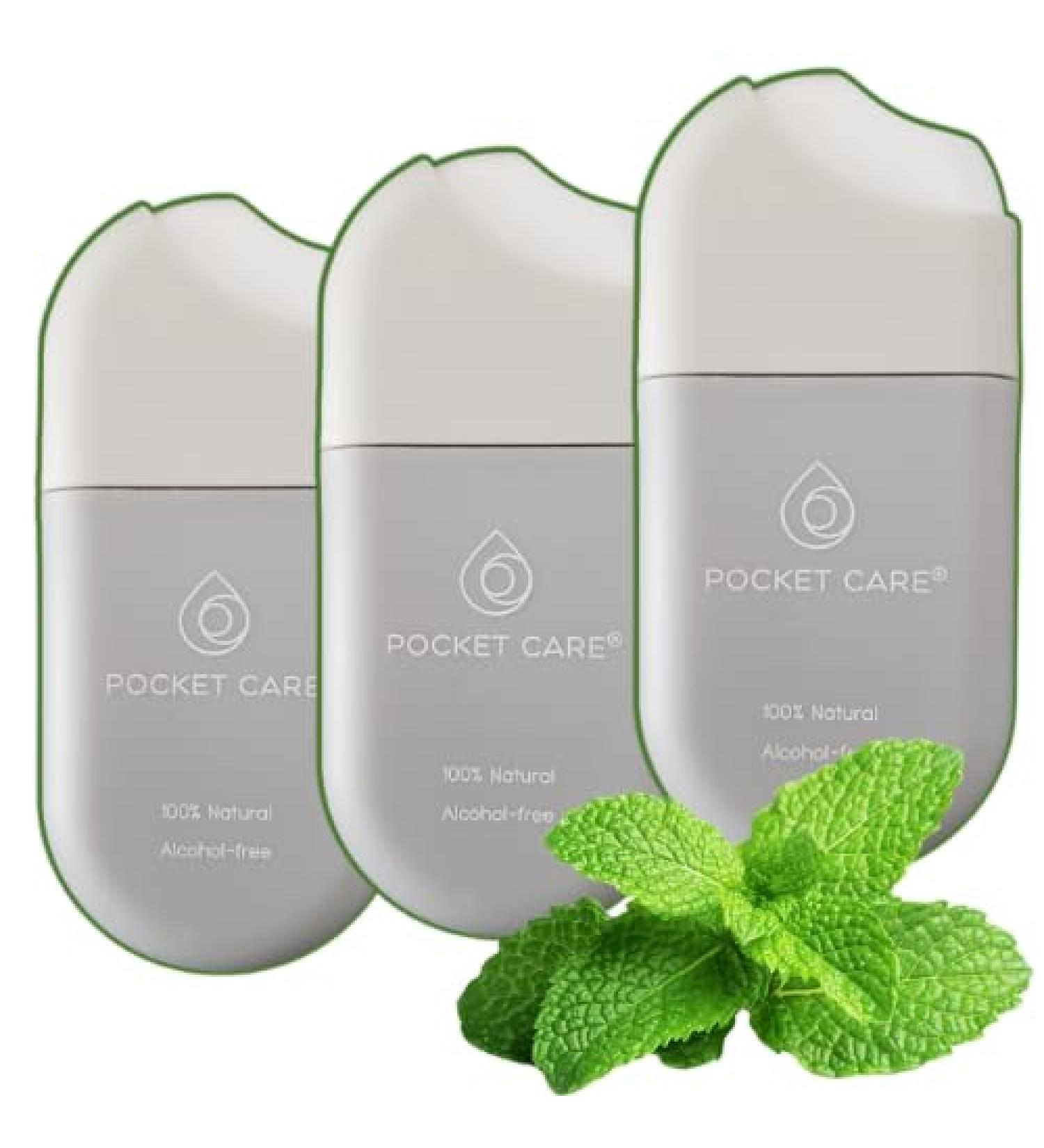POCKET CARE Organic Hand Cleanser Spray - Alcohol Free Peppermint Travel Size - 3 Pack 1.5 fl oz - Buy Online on GoSupps.com