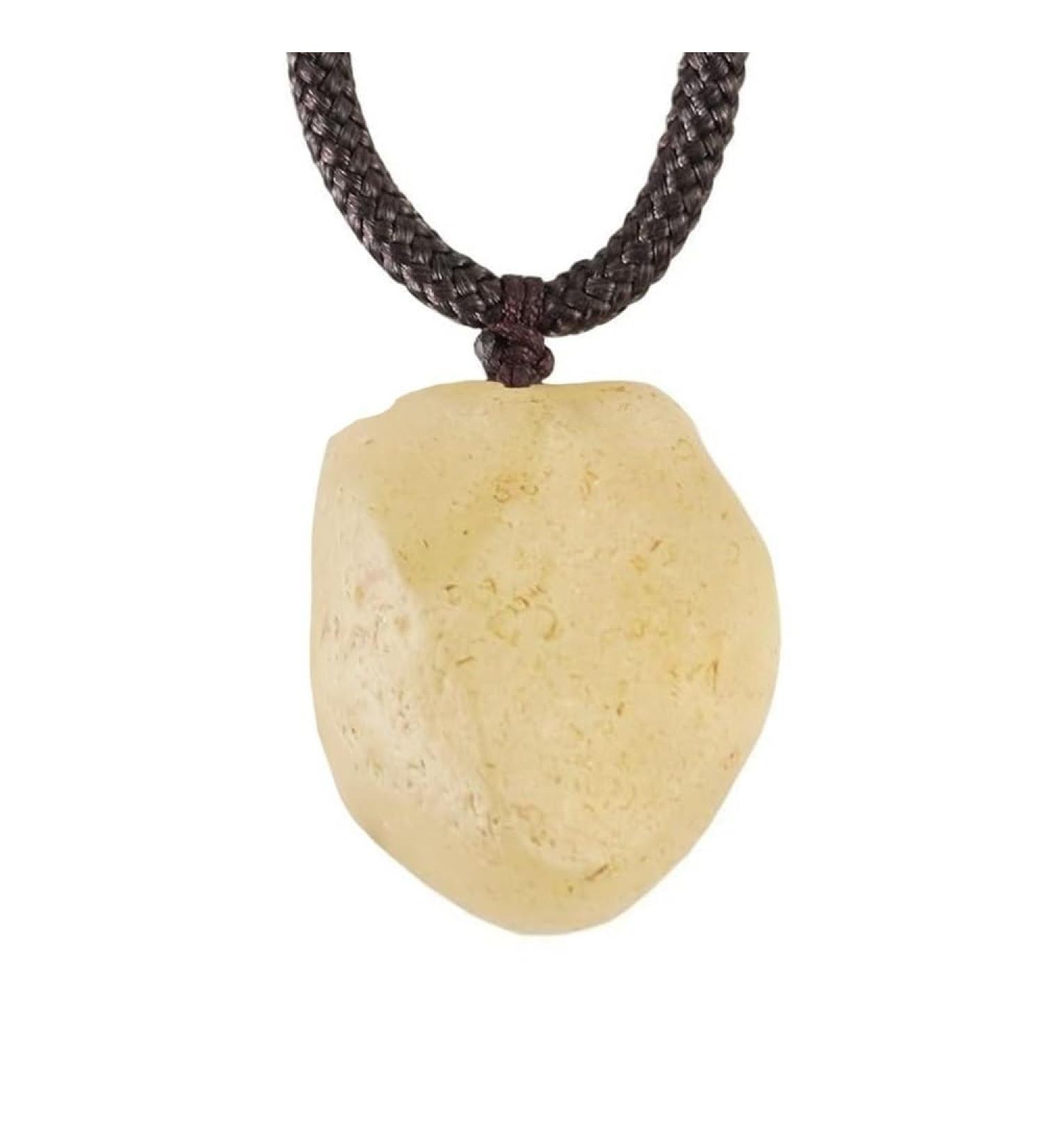 Buy Real Rough Libyan Desert Glass Tektite Necklace - Unique Golden Irregular Shape Crystal Jewelry for International Shipping - Buy Online on GoSupps.com