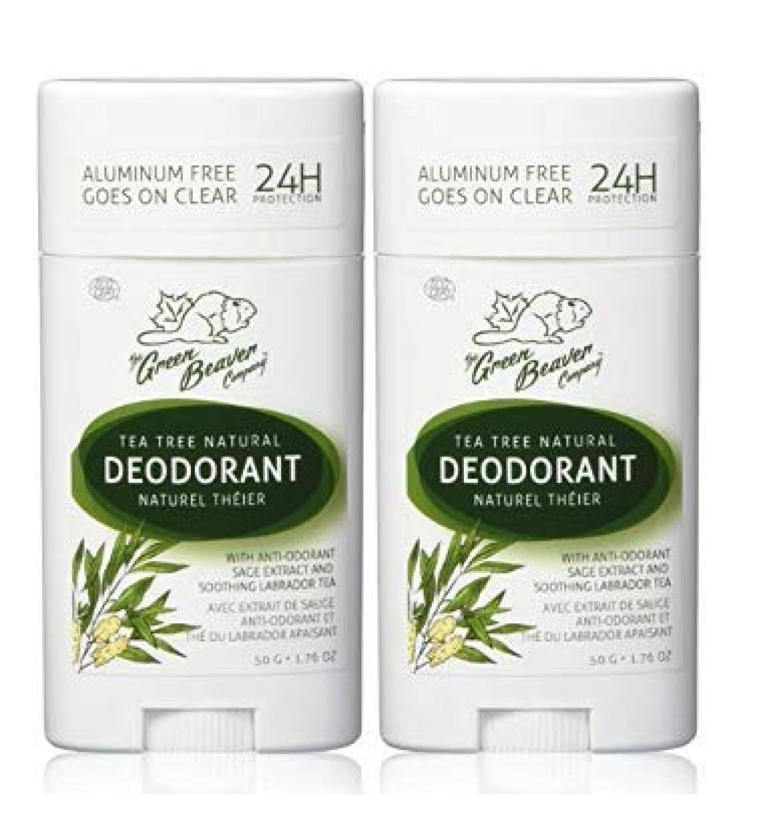 Green Beaver All Natural Body Deodorant Paraben & Aluminum-Free Vegan For Normal & Sensitive Skin Tea Tree 2-pack Tea Tree (2 Pack) - Buy Online on GoSupps.com