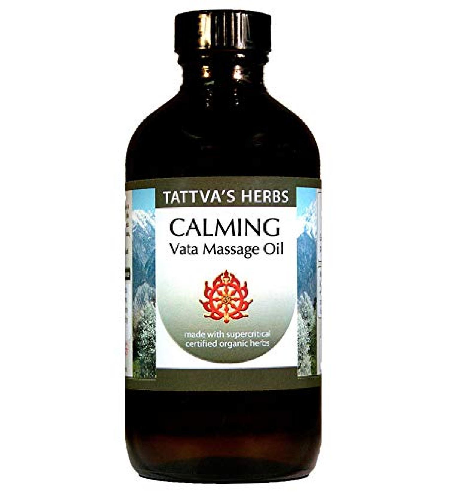 Buy Vata Massage Oil - Ayurvedic Calming Body Oil with Lemongrass & Sesame | 8 Oz Tattva's Herbs - Buy Online on GoSupps.com
