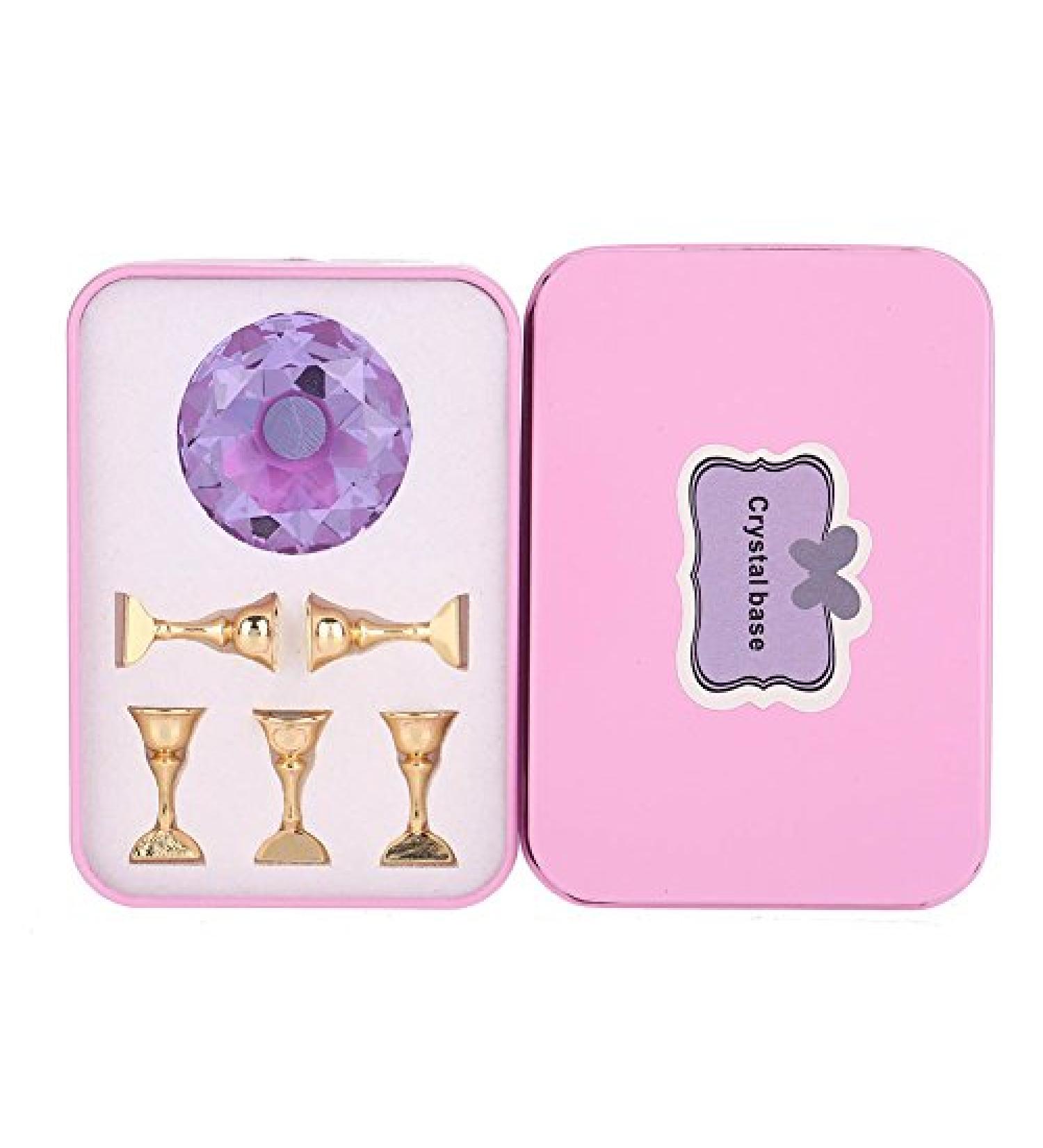 Sonew Nail Holder Nail Art Display Stand Crystal Alloy Nail Tips Stand Holders Magnetic Manicure Nails Salon Tool 3 Colors(Purple) - Buy Online on GoSupps.com