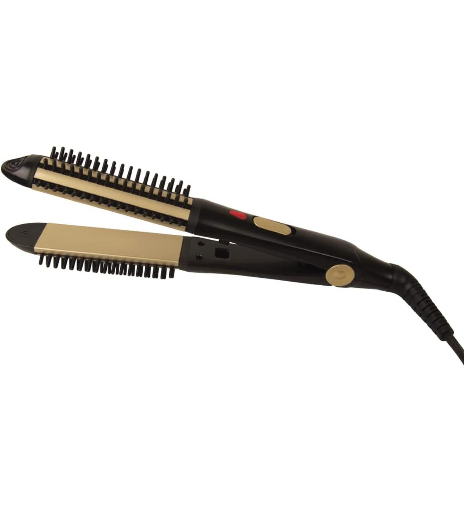 Bauer Professional 2 in 1 Hair Styling Tool Cermaic Hair Straighteners and Curling Brush All Hair Types - Buy Online on GoSupps.com