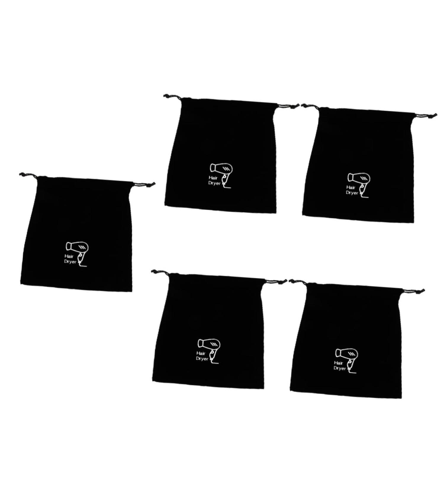 FOYTOKI 5 Pcs Hair Dryer Storage Bag Gym Holder Drawstring Bag Drawstring Bags S choir Black Flannel - Buy Online on GoSupps.com