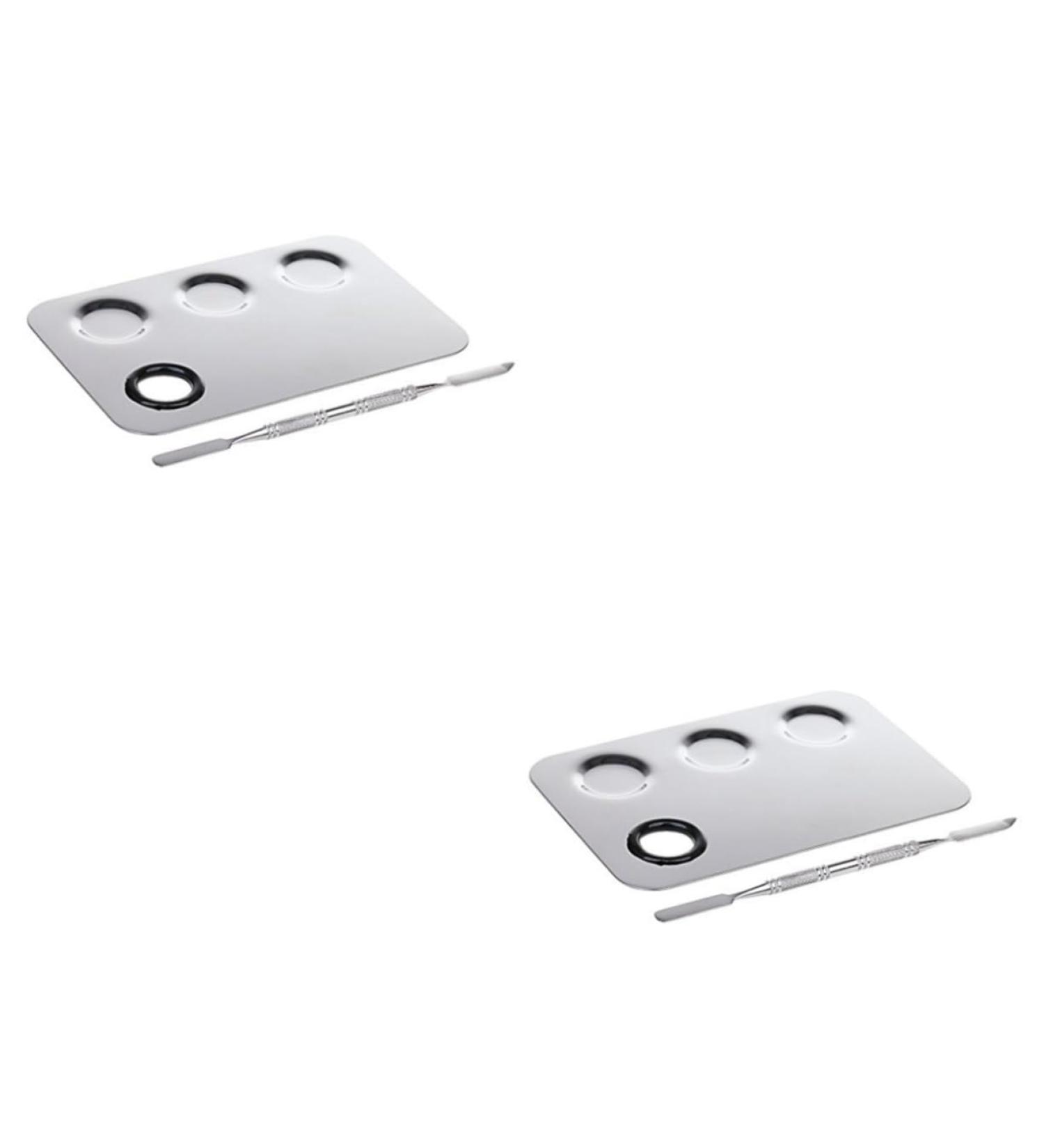 FRCOLOR 2pcs Makeup Palettes & Spatula Set | Cosmetic Mixing Tools for Foundation & Cream | Professional Makeup Accessories - Buy Online on GoSupps.com