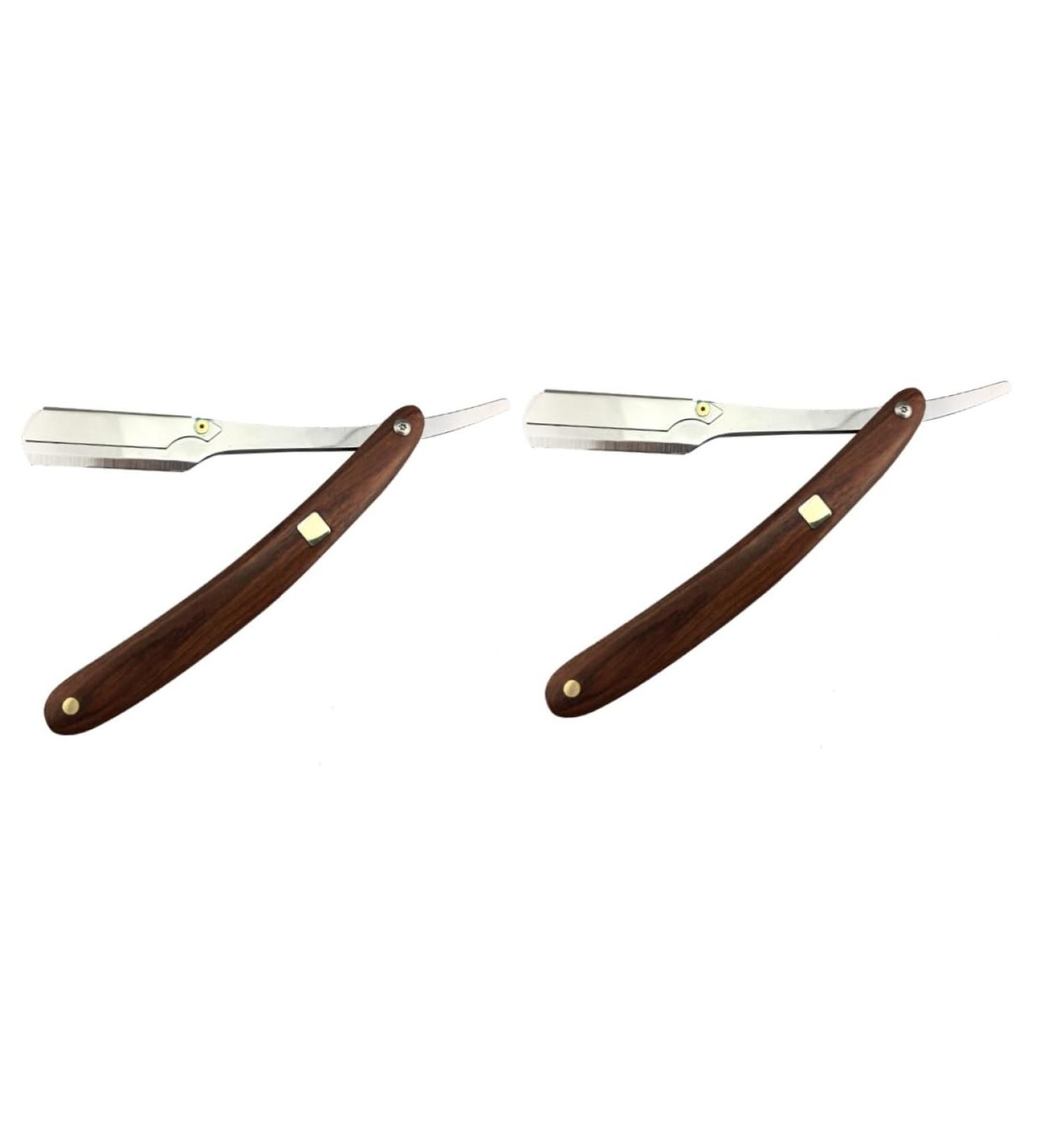 Buy Magiclulu Men's Foldable Razor Double Edge Hair Cutter & Shaving Tool Premium Wooden Straight Razor for a Perfect Shave - Buy Online on GoSupps.com