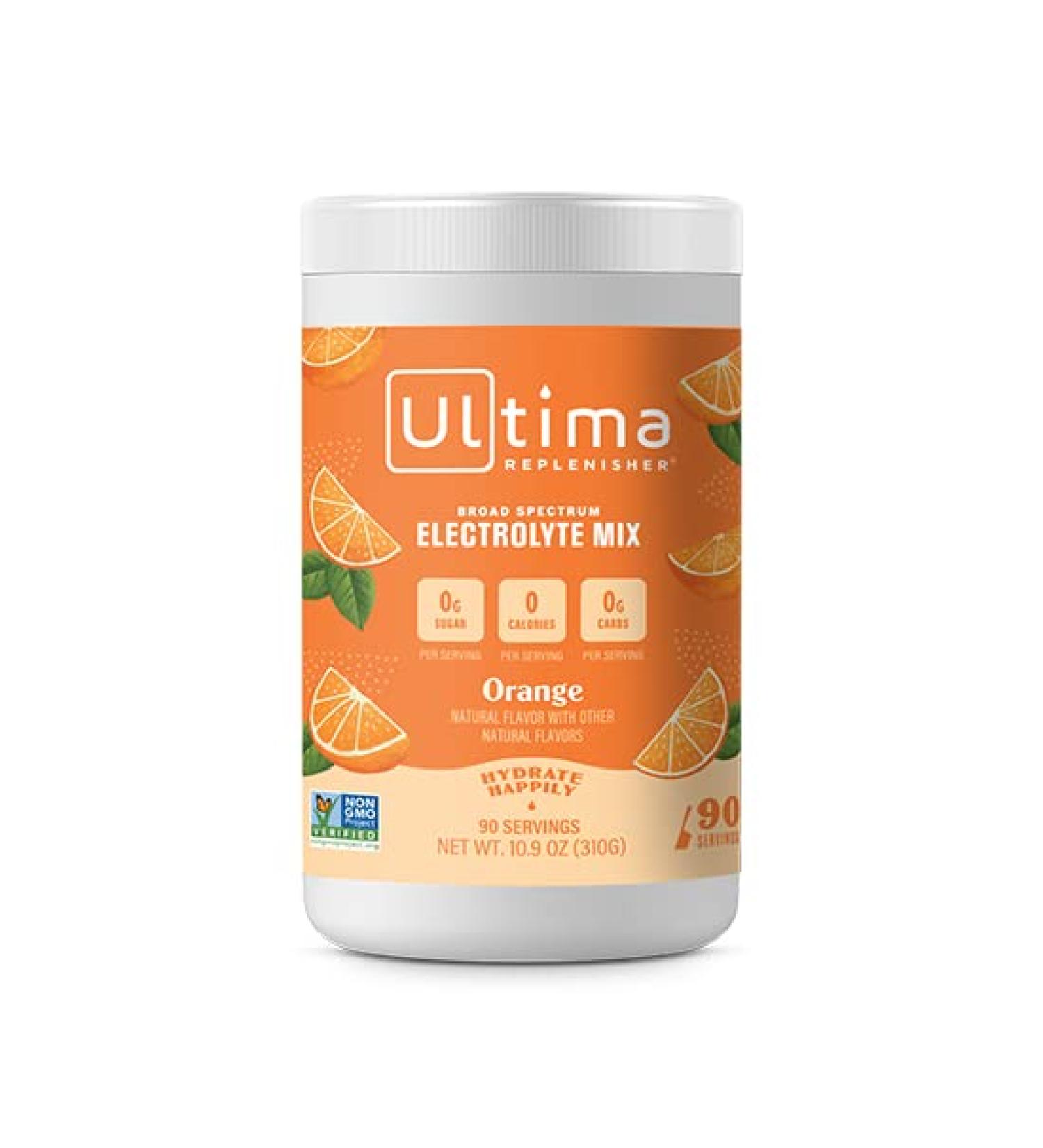 Ultima Replenisher Electrolyte Drink Mix - Orange Flavor 10.8 oz | Hydration & Recovery - Buy Online on GoSupps.com
