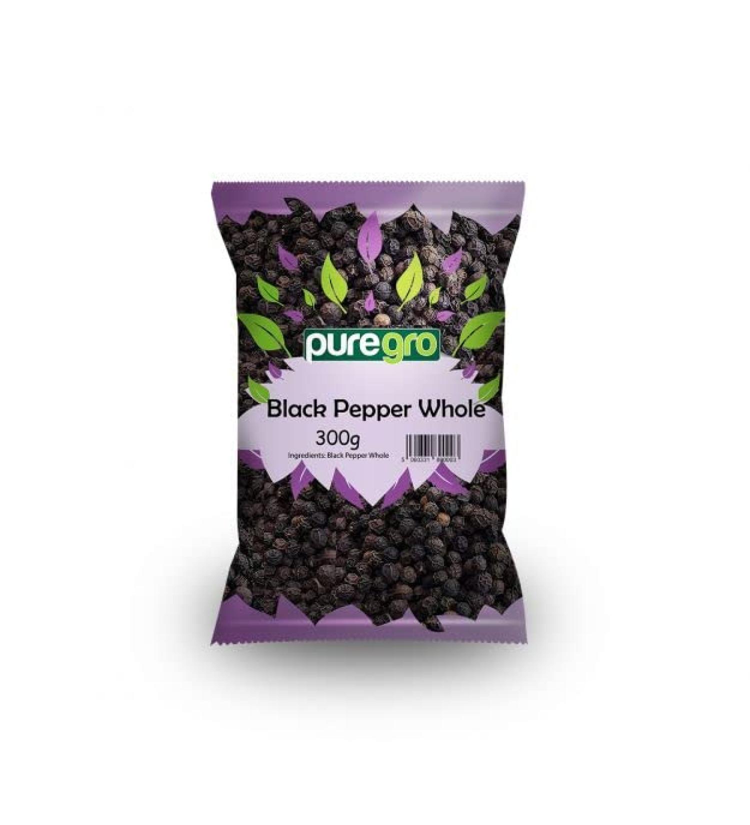Puregro Whole Black Pepper 300g