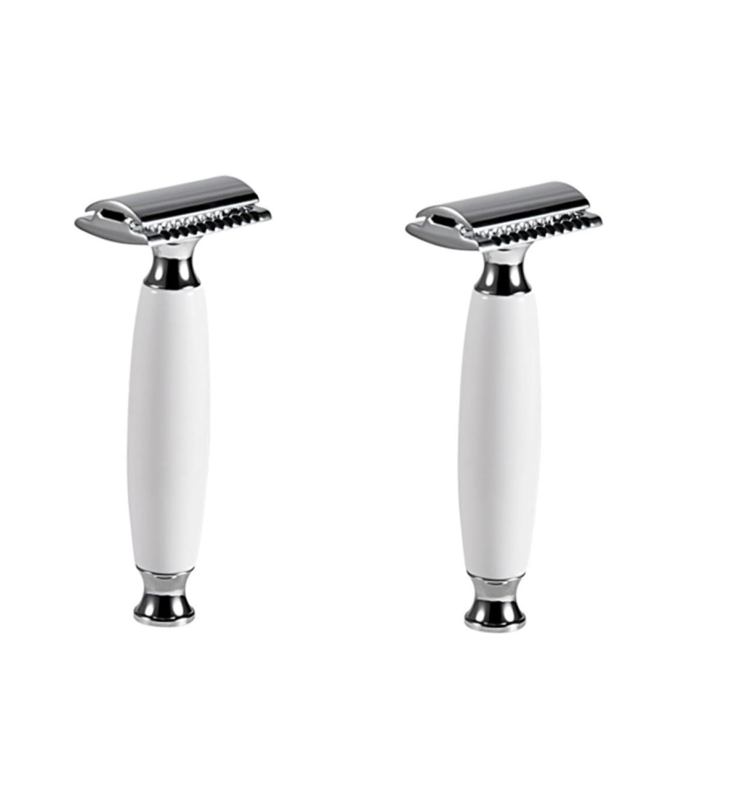 Frcolor Double Safety Razor for Men - Long Handle Manual Shaver with Double-Edged Blades | Ideal for Electricians & Smooth Shaving - Buy Online on GoSupps.com