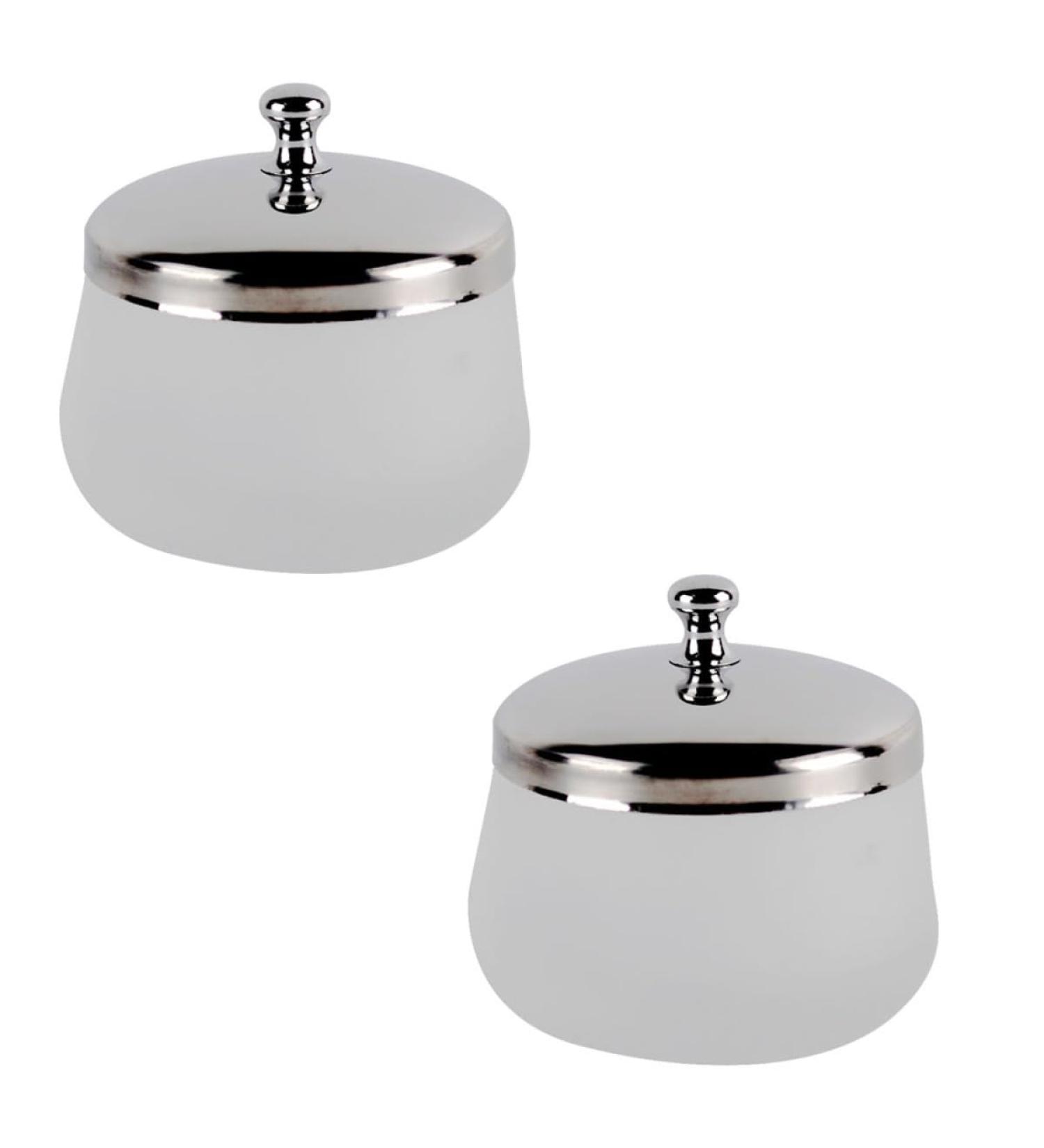 Lot de 2 Gobelets Ronds en Verre Cristal D poli Couvercle en Acier Inoxydable Gobelet Dissolvant pour Vernis Ongles Cup Ongles Ronde pour Manucure Professionnelle et Usage - Buy Online on GoSupps.com
