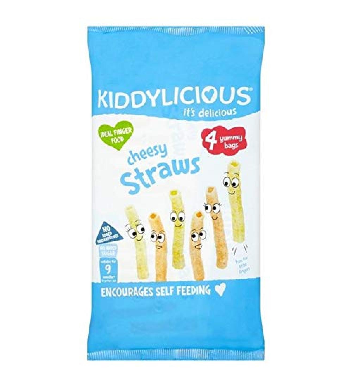 4x Kiddylicious Cheesy Straw Multi 4 x 12g