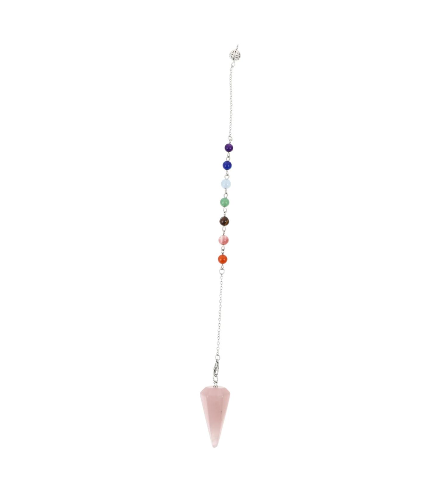Anneome Hexagonal Cone Pendant Beads Necklace Charm Necklace Prism Crystal Taper Pendant Turquoise Window Pink 26x1.9cm - Buy Online on GoSupps.com