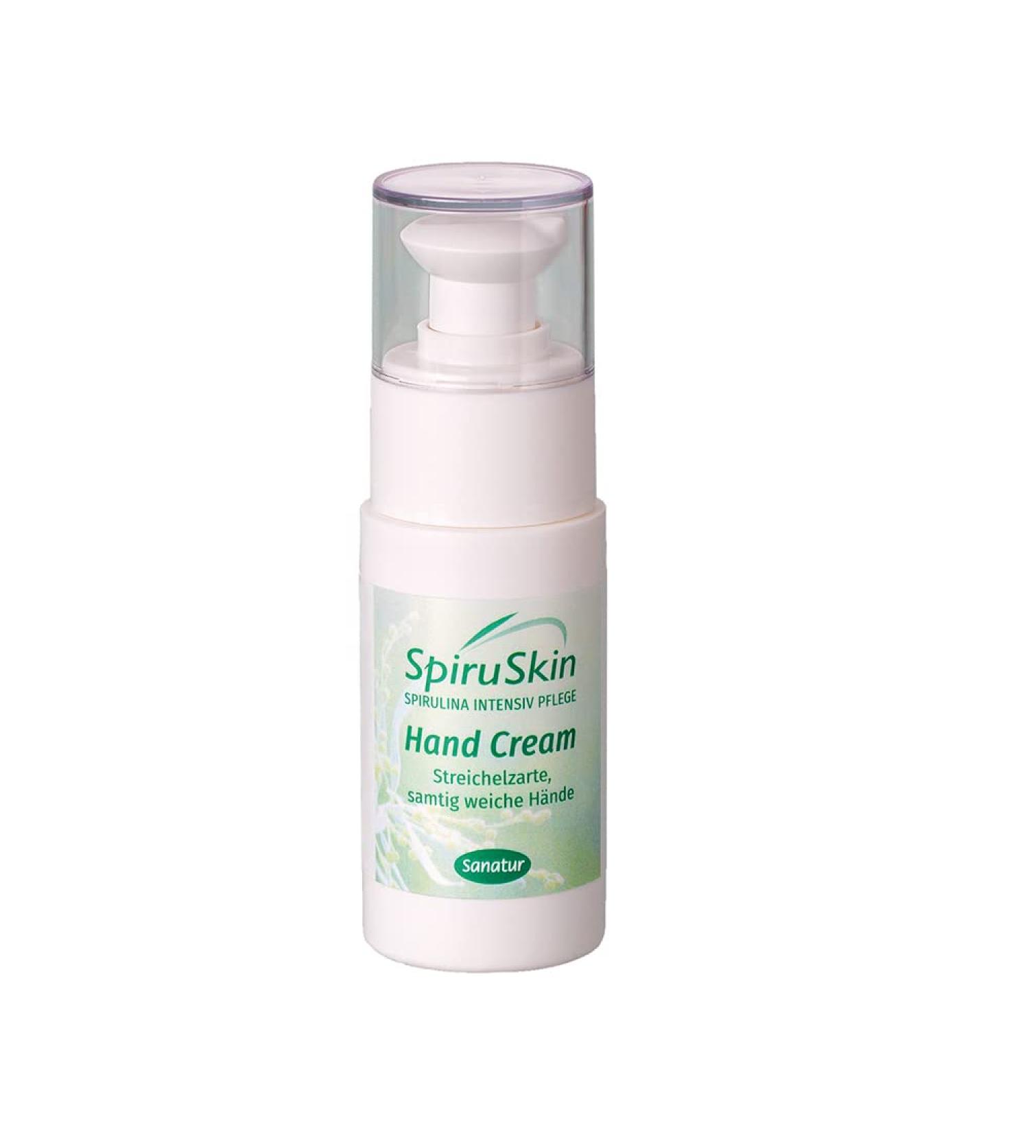 Sanatur SpiruSkin Hand Cream - 50ml Pump Bottle for All Skin Types | Nourishing Moisturizer - Buy Online on GoSupps.com