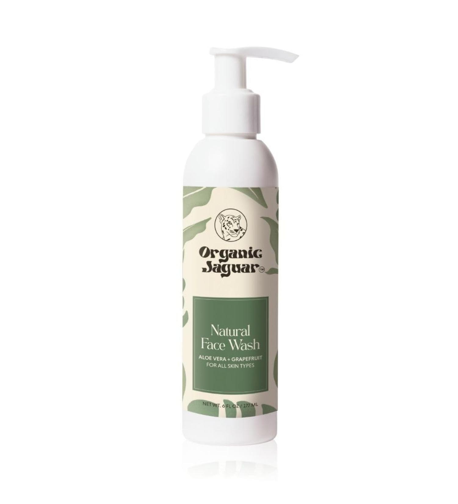Organic Jaguar Aloe Vera and Grapefruit Face Wash for Skin Care Makeup Remover Hydrating Facial Cleanser with Hyaluronic Acid Pore Cleaner Cleansing Skincare for Oily to All Skin Types 6 fl oz - Buy Online on GoSupps.com