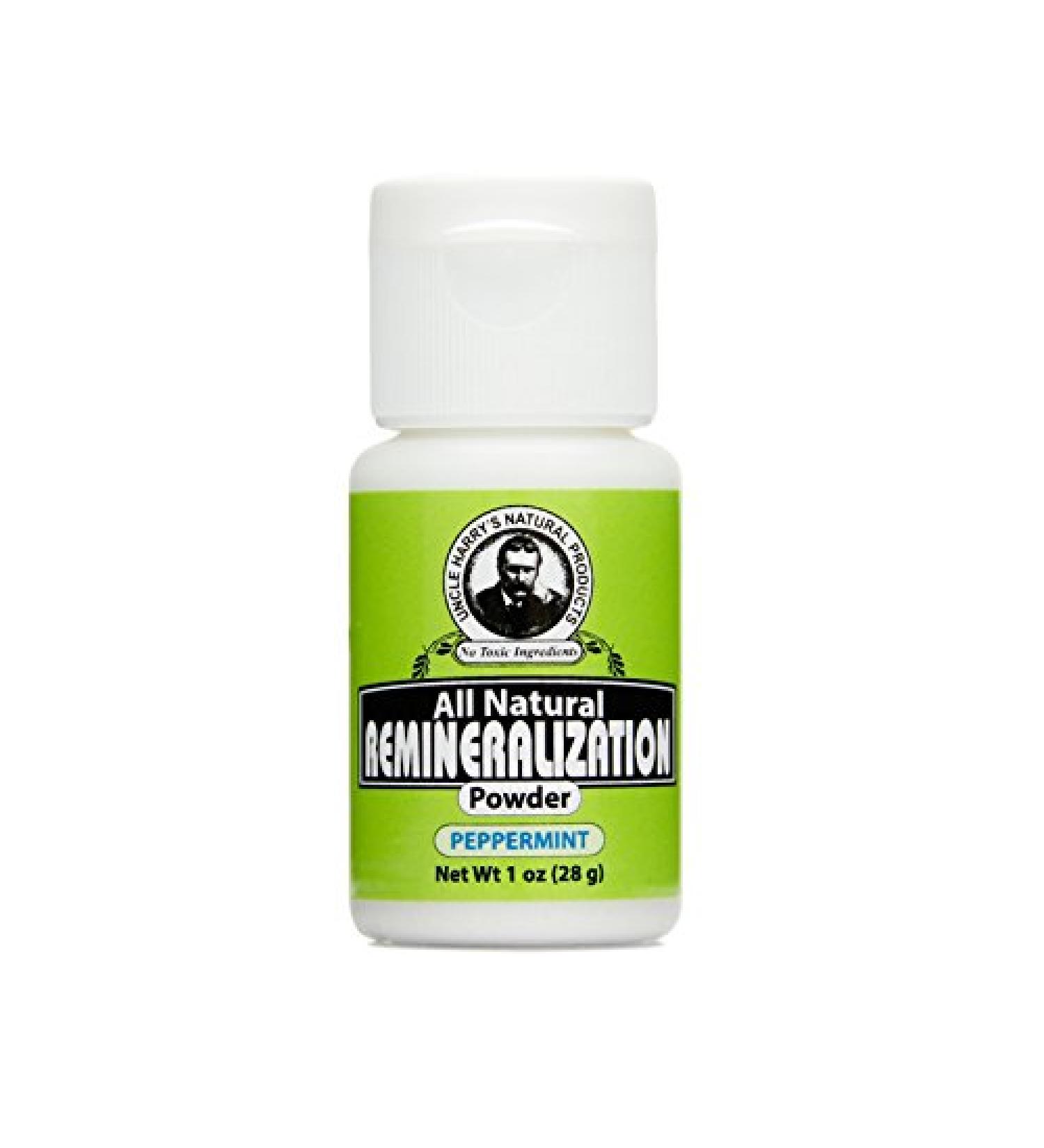 Uncle Harry s Natural Products Peppermint Remineralization Tooth Powder with Alkalizing Ionic Minerals Pure Plant Essences  Neutralizes Acids Bacteria  Strengthens Teeth  Fluoride Free Vegan  1 Ounce Peppermint 1 Ounce (...