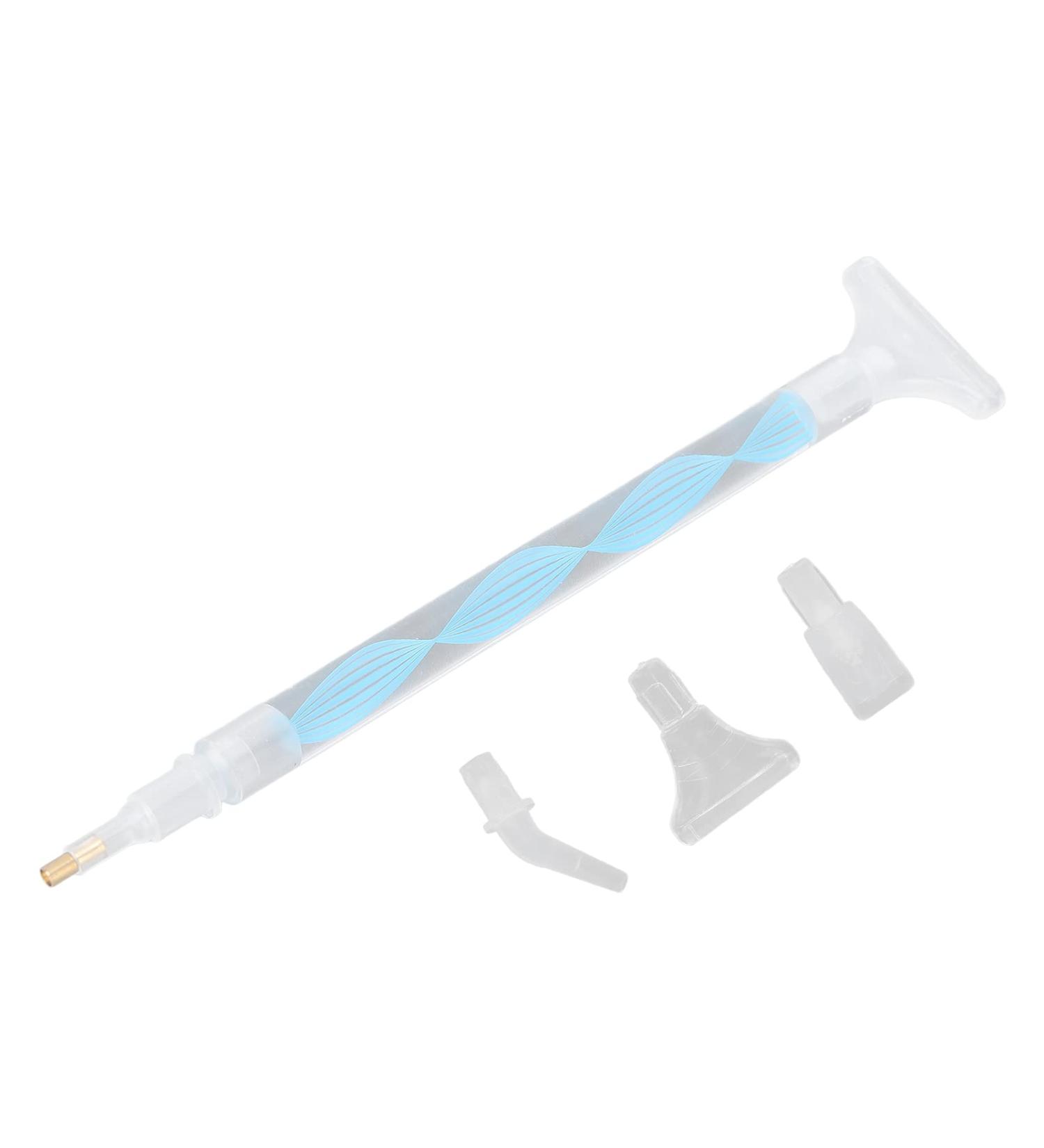 Rhinestone Drill Tip Pen - Professional DIY Nail Art Tool with Comfortable Grip & 5 Replacement Heads (Blue) - Buy Online on GoSupps.com